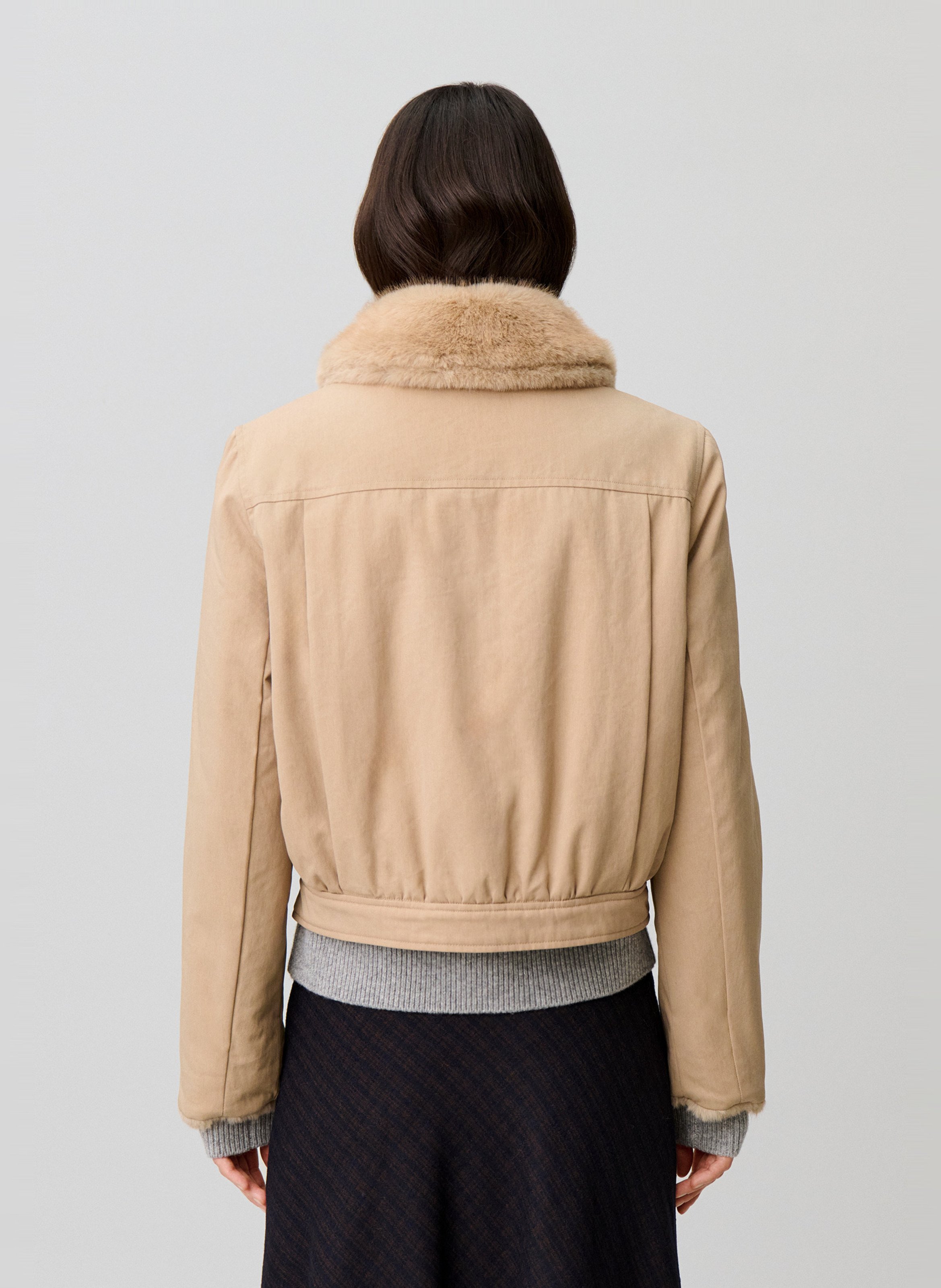 Parka van katoenmix met klassieke kraag CLAUDIE PIERLOT Beige