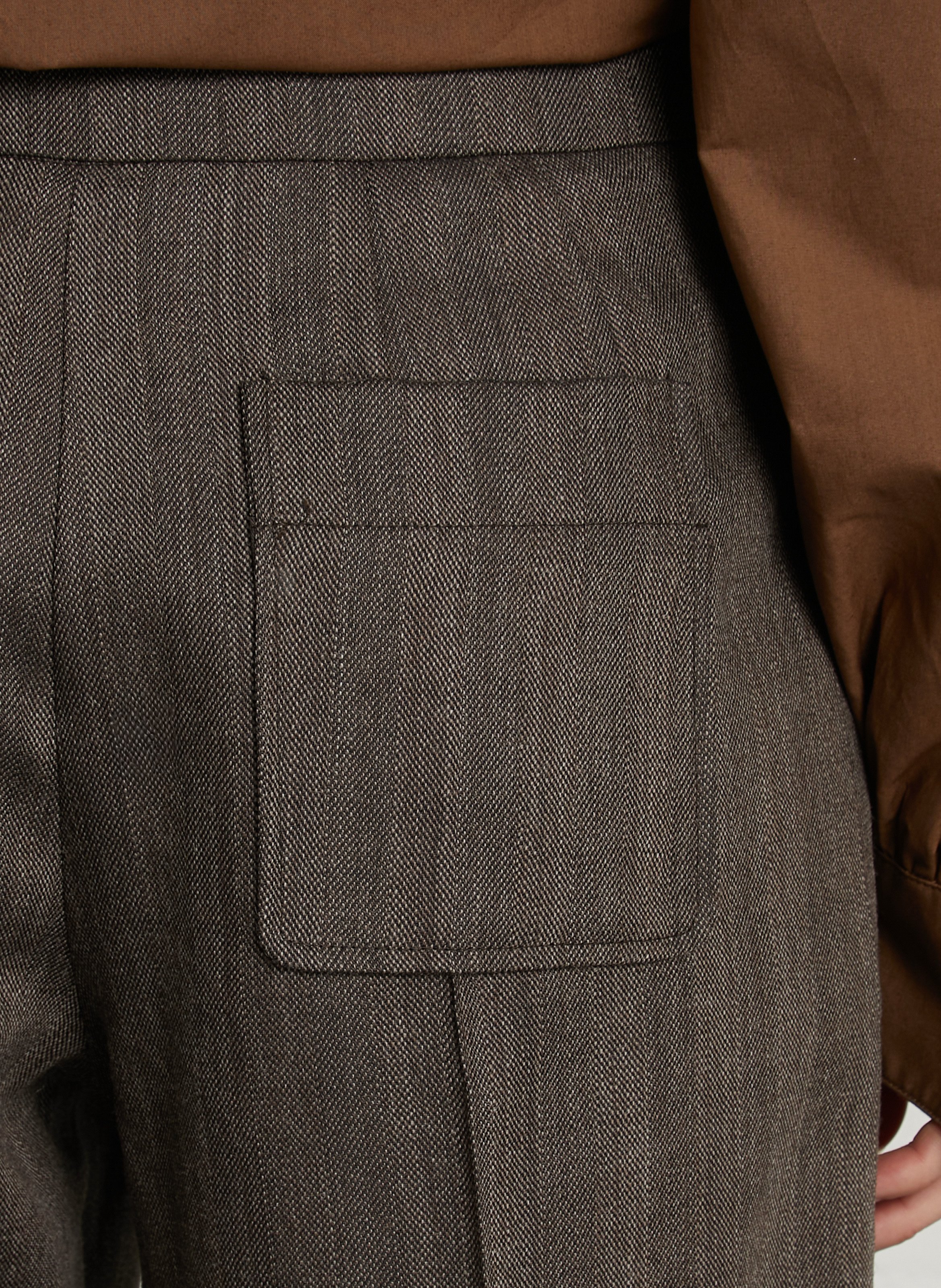 Rechte broek met plooien in wol SOEUR Bruin
