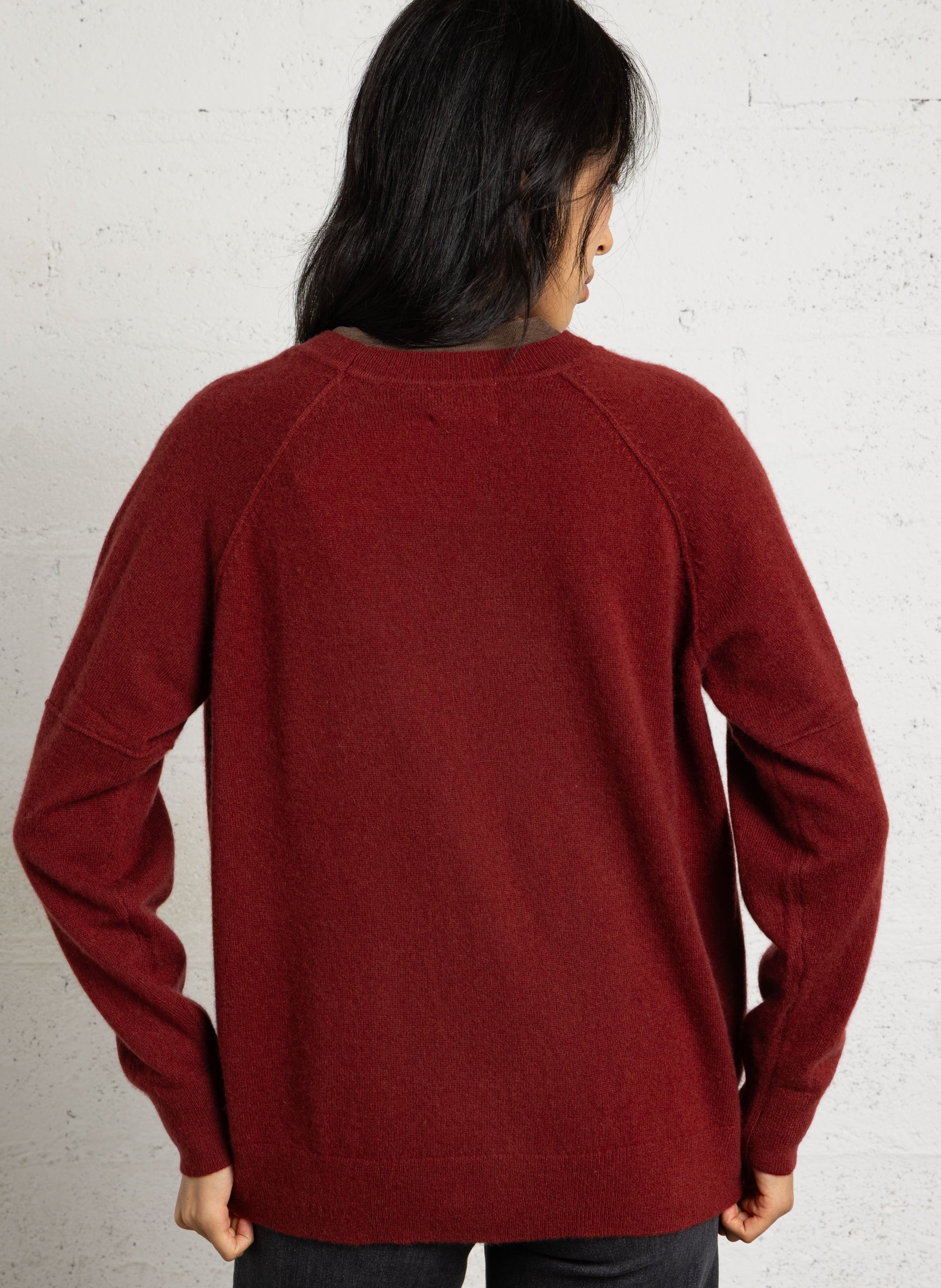 Pull droit col rond en cachemire MAISON 123 Rose