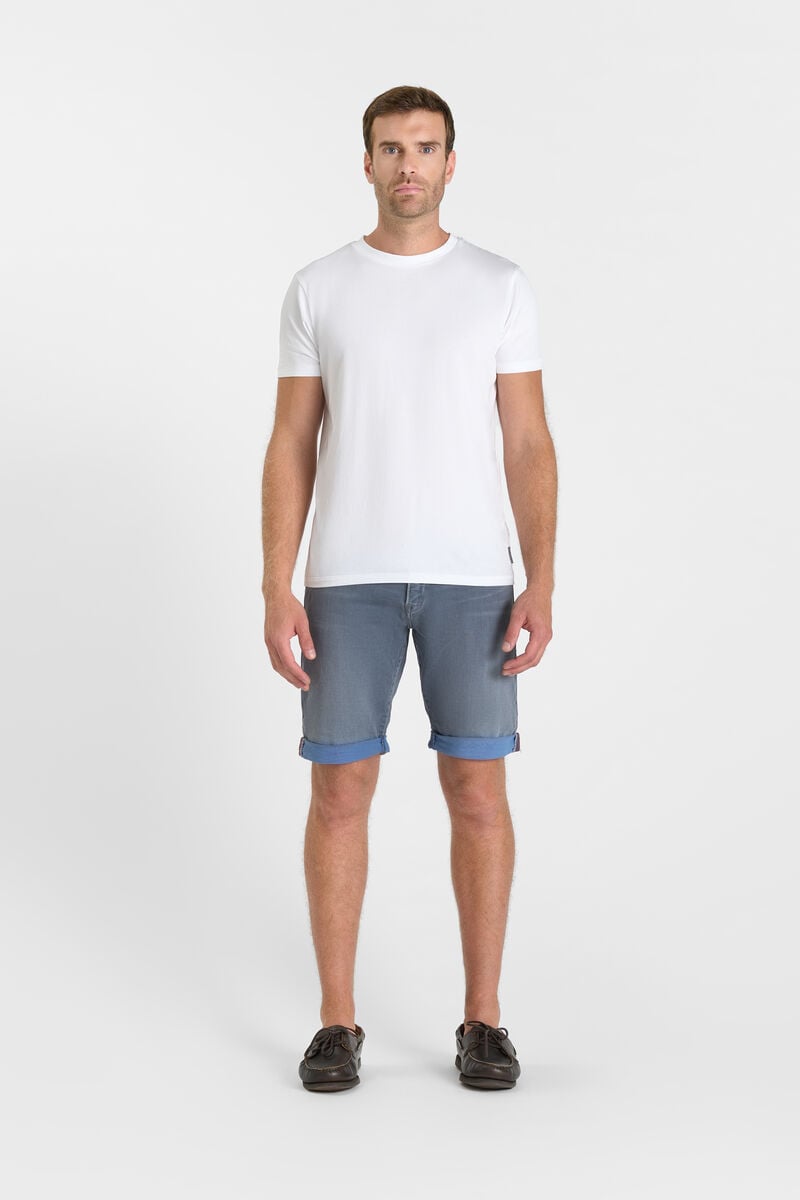 Zip-Front Denim Bermuda Shorts LE TEMPS DES CERISES Grey