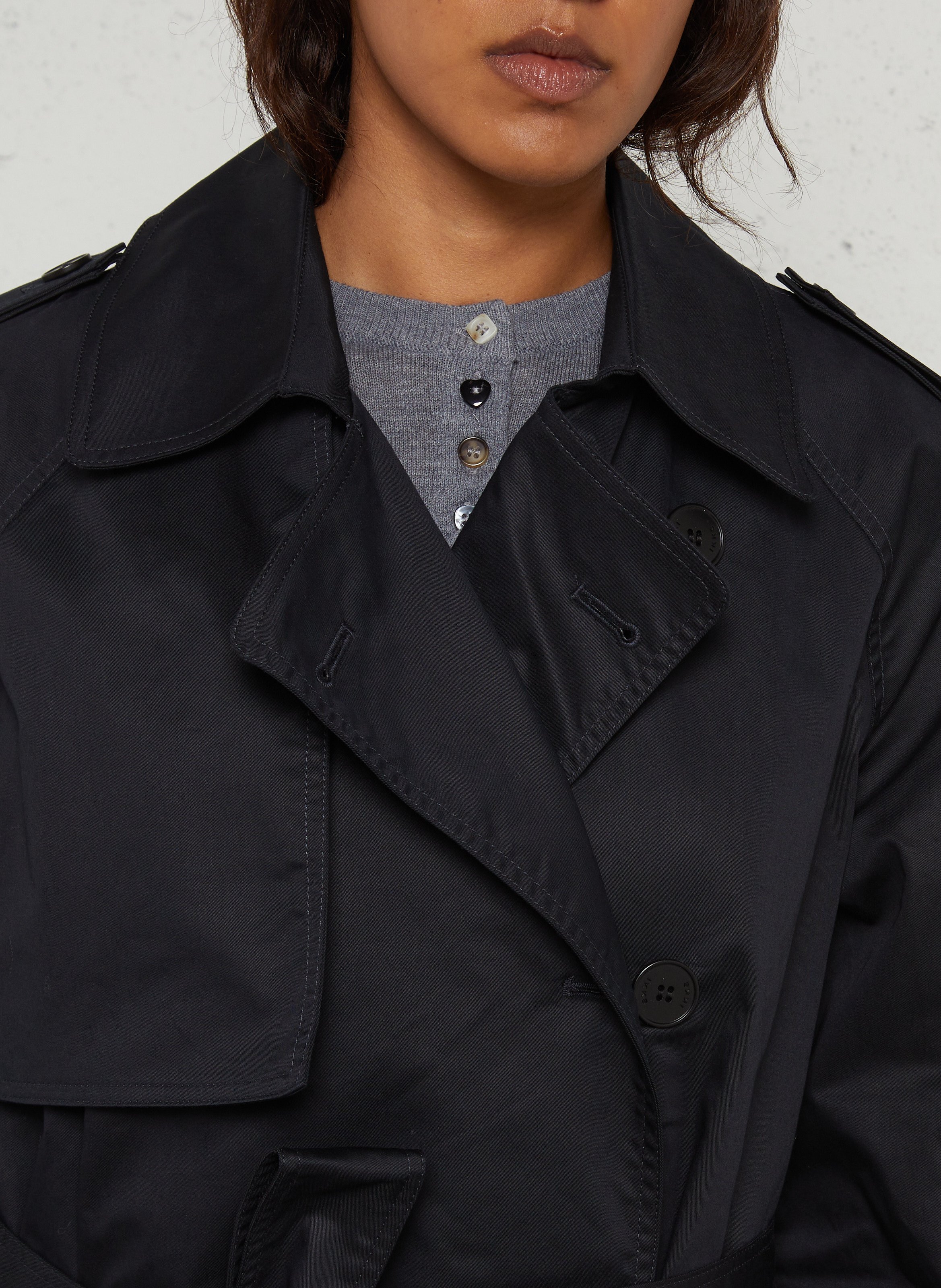Langer Trenchcoat aus Baumwoll-Mix IKKS Blau