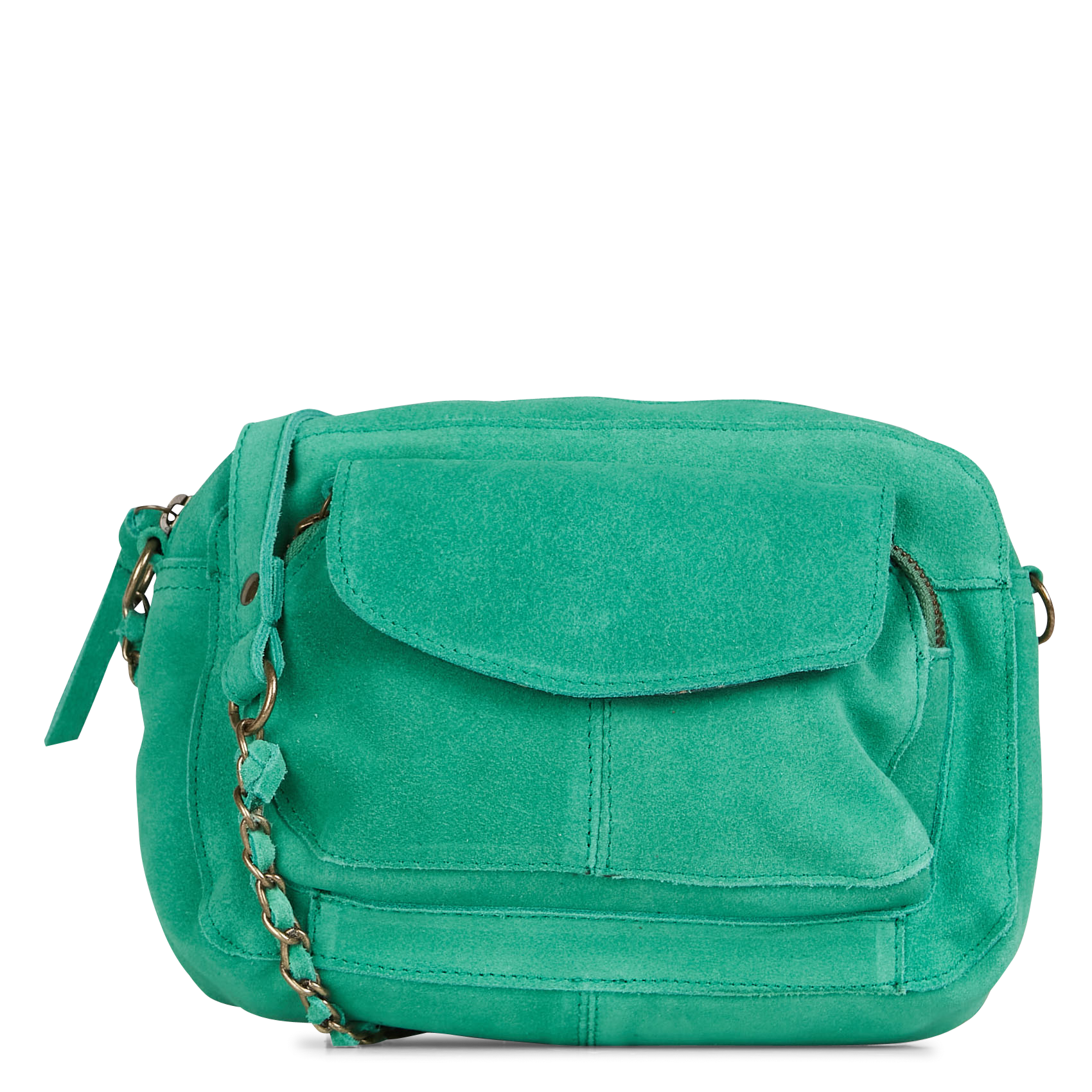 Sac bandoulière en cuir façon serpent PIECES Vert