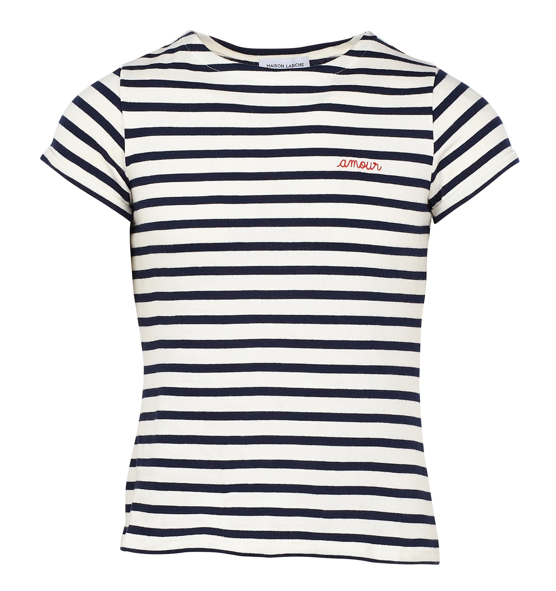 Tee-shirt col rond rayé en coton  MAISON LABICHE Blanc