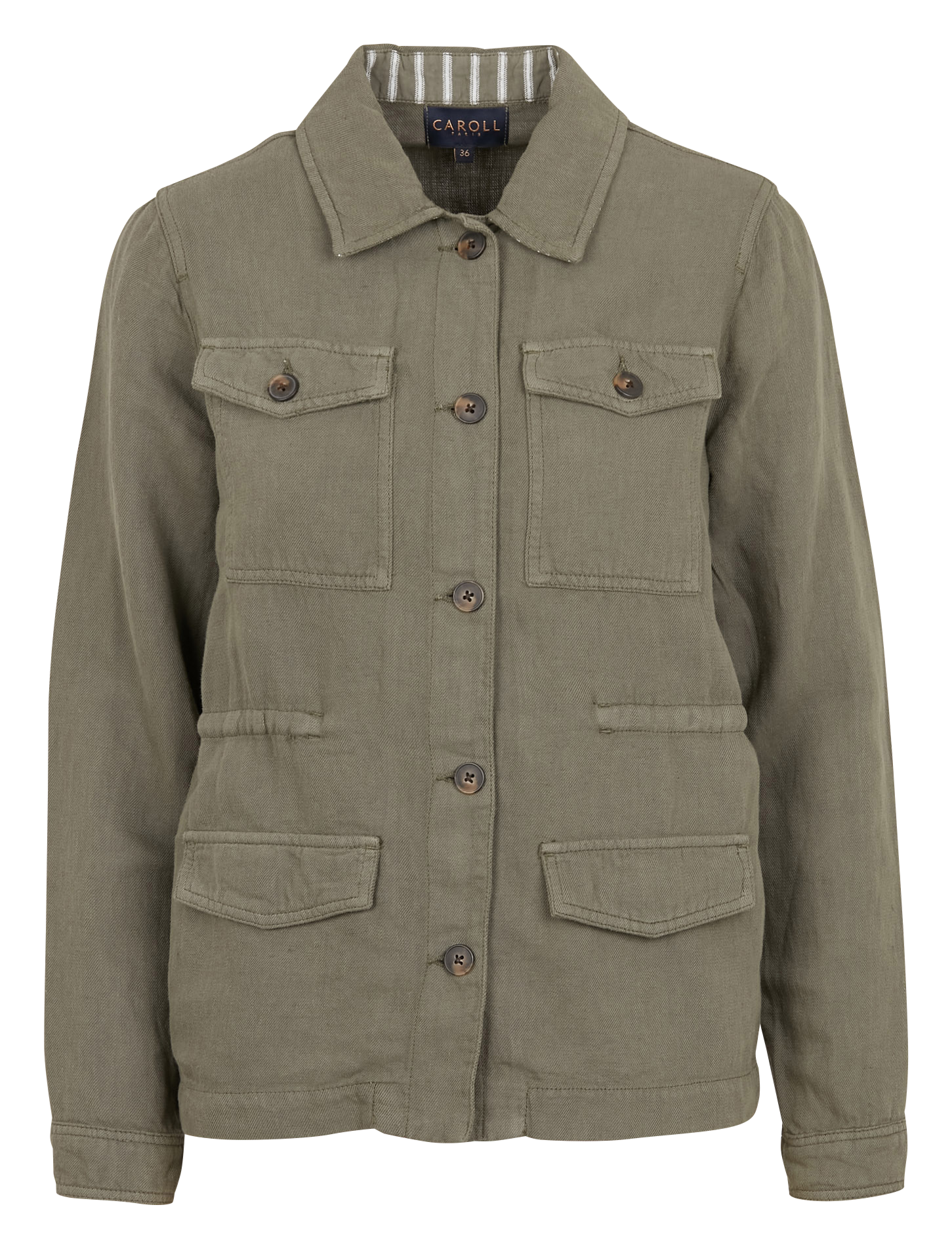 Cotton utility jacket with classic collar CAROLL Green