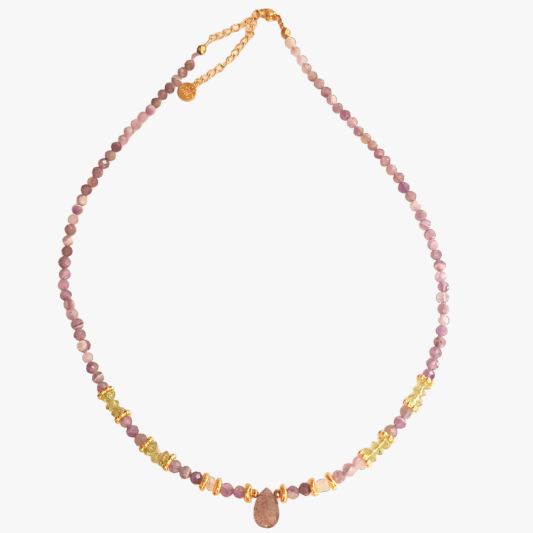 Amethyst necklace GINANDGER Purple