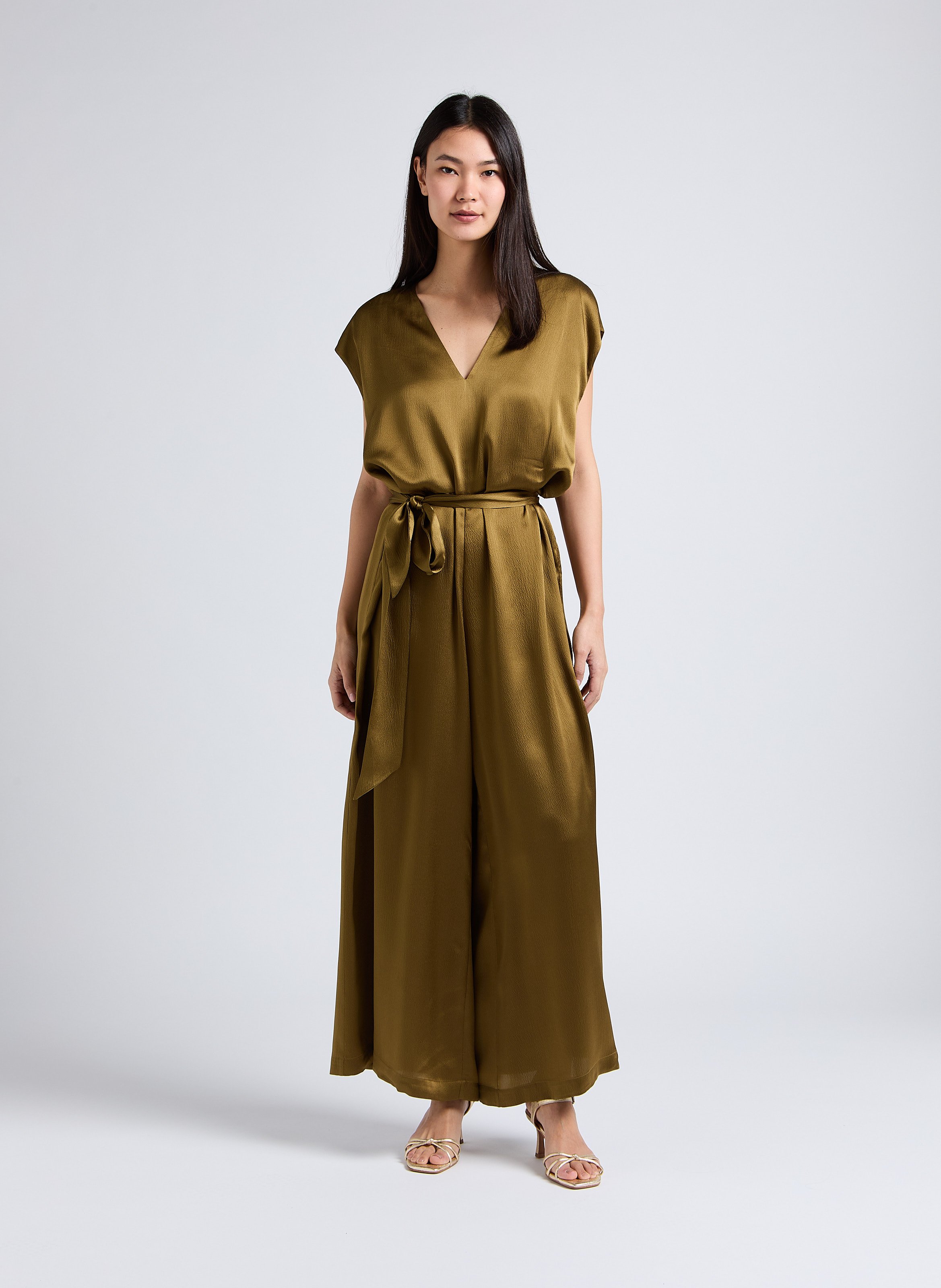 Zijden jumpsuit met wijde broek KARMA KOMA