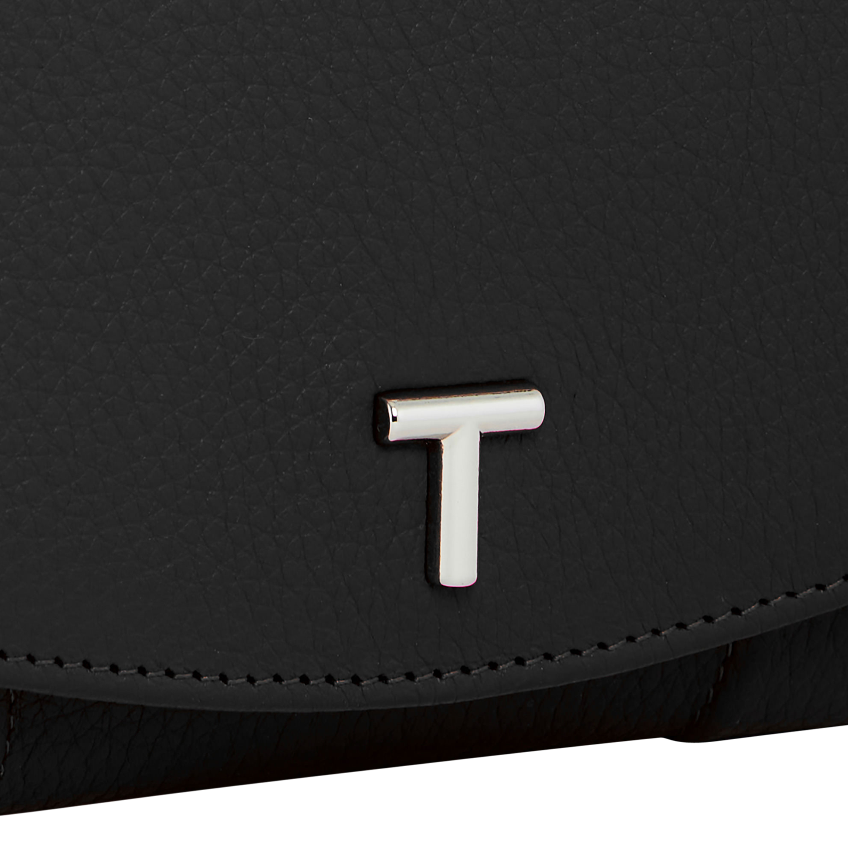 Porte-monnaie à rabat en cuir grainé LE TANNEUR Noir