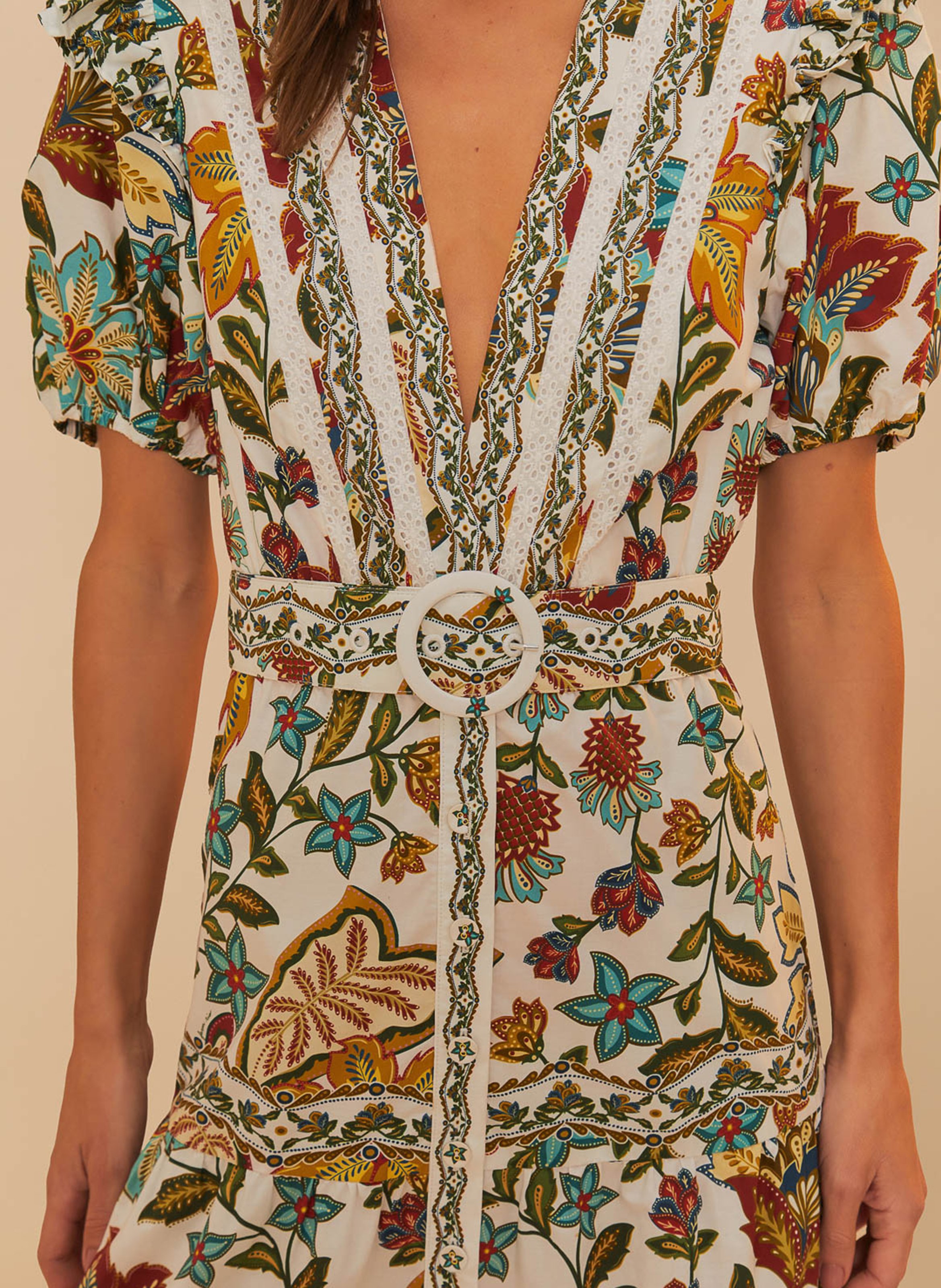 Robe longue en coton imprimé FARM RIO Multicolore