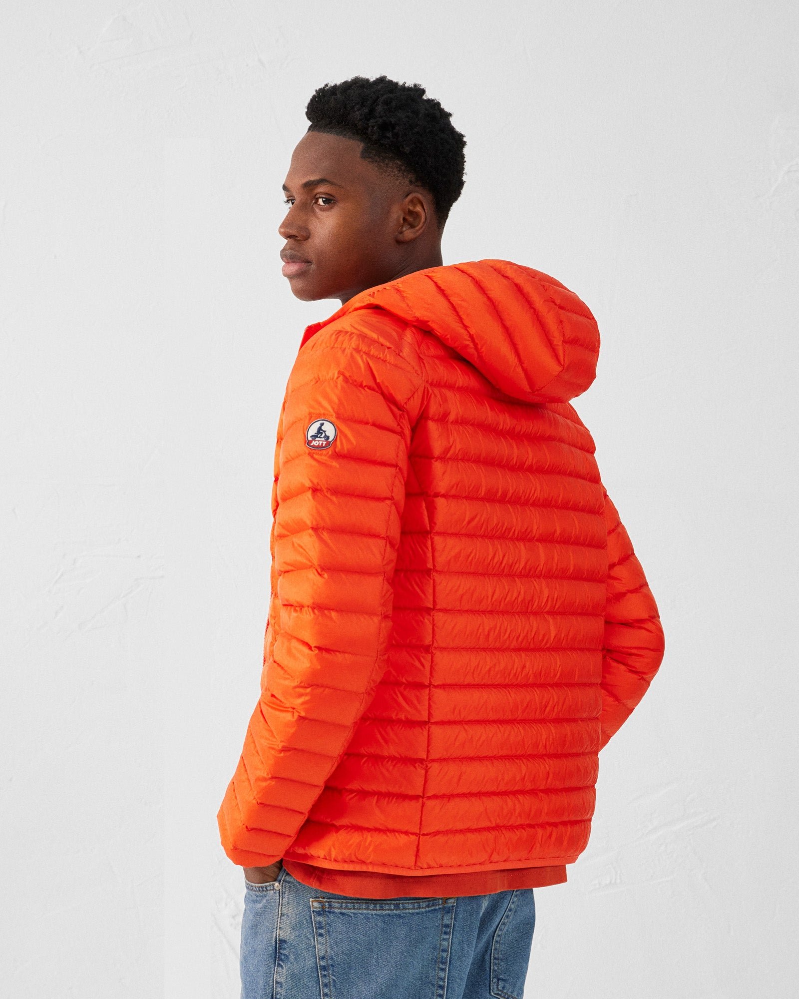 Lightweight hooded puffer jacket nico JOTT Red