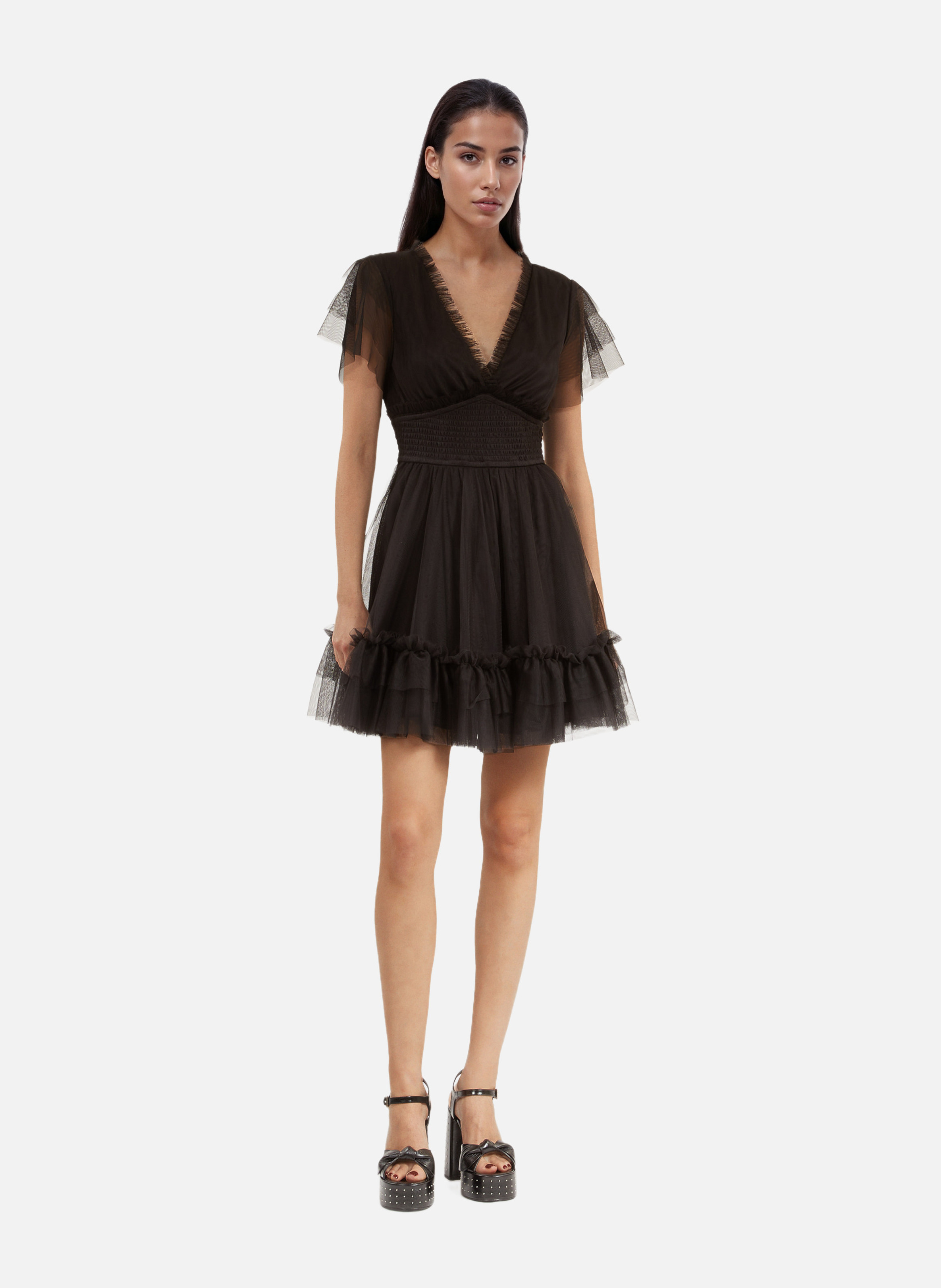 Short tulle dress THE KOOPLES Black