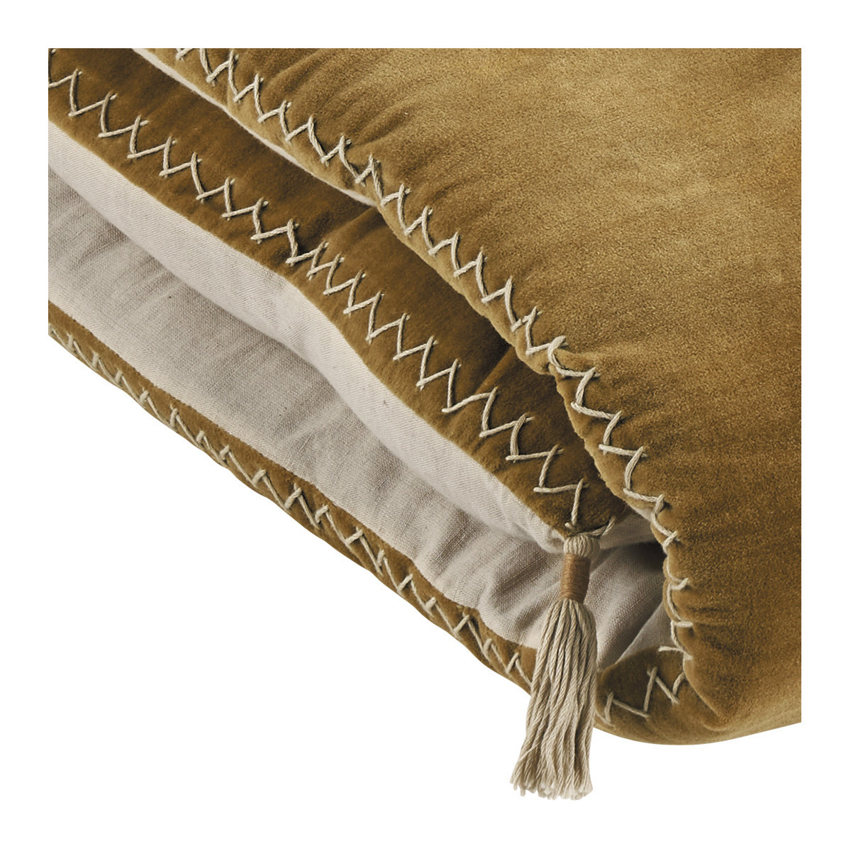 Mattéo velvet cotton and linen futon - 180 x 80 cm - bronze BLANC D'IVOIRE Brown