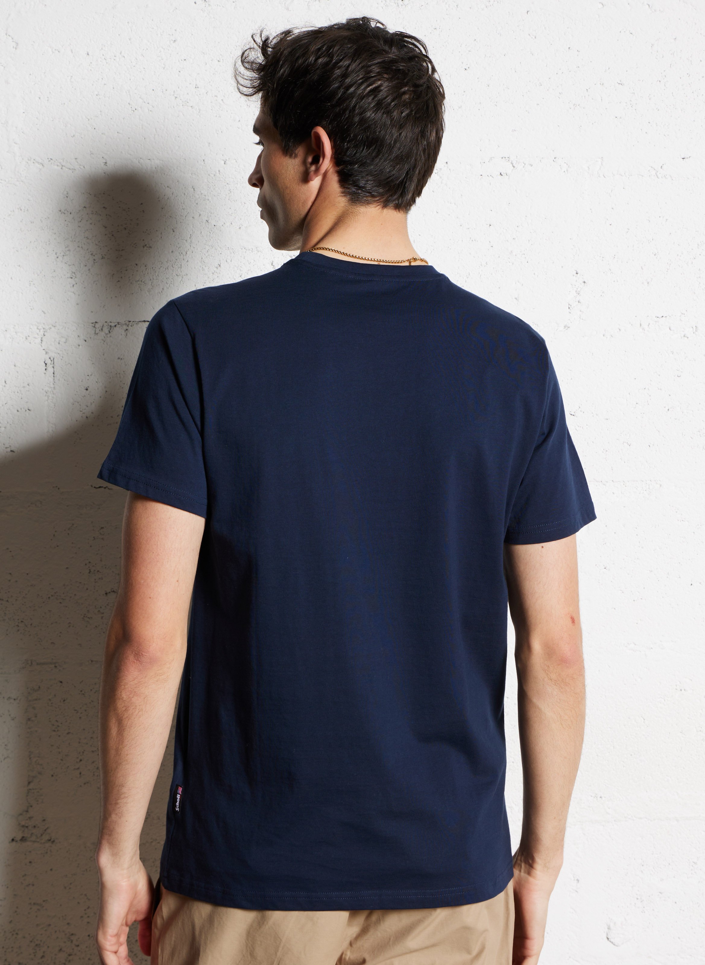 Tee-shirt manches courtes en coton SCHOTT Bleu