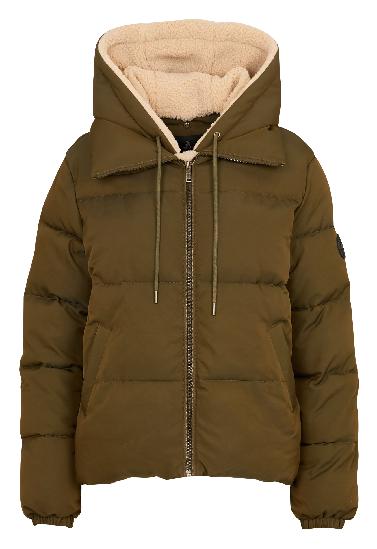 Recht donsjack met capuchon ONE STEP Kaki