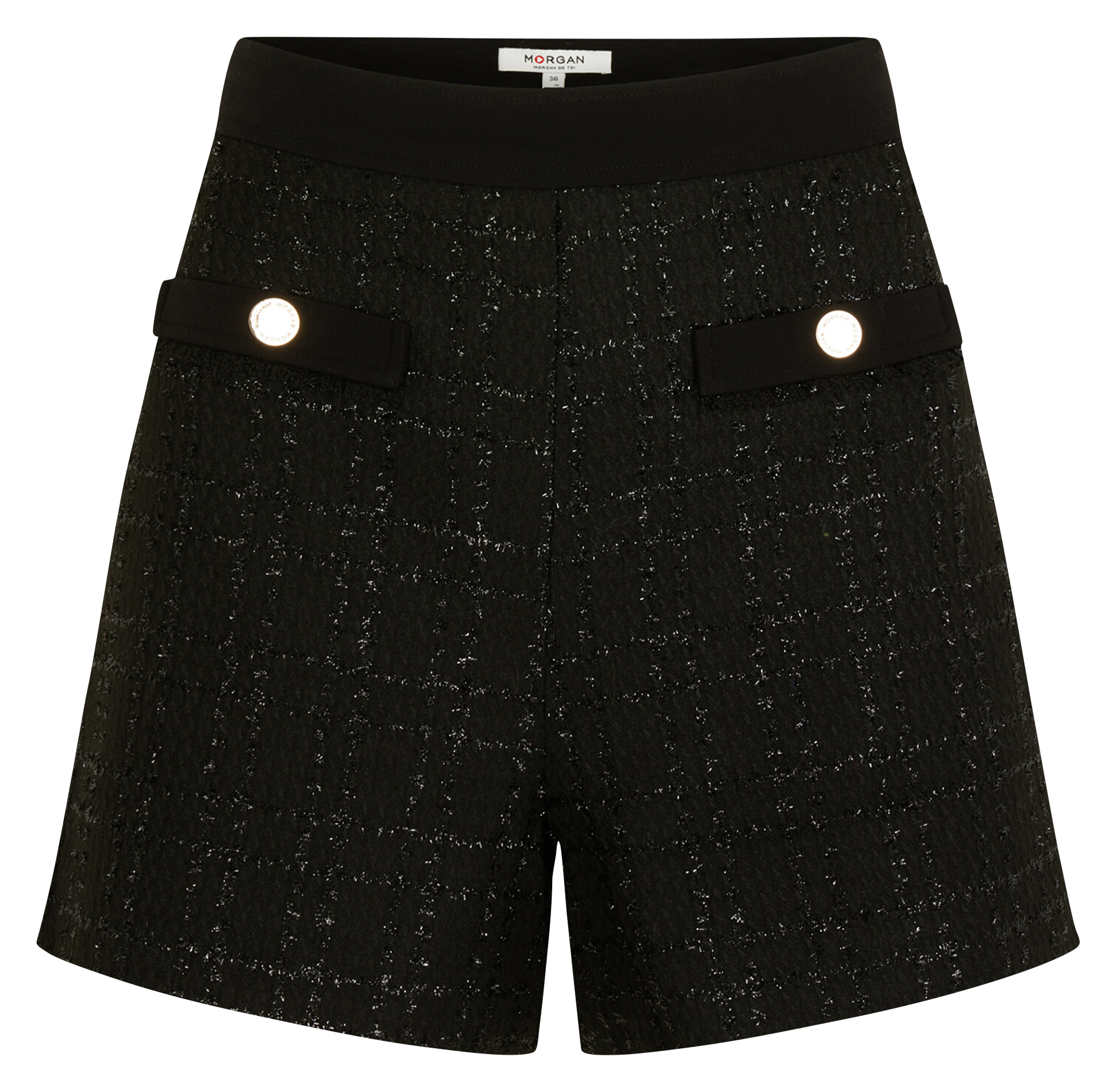 Straight-leg tweed shorts MORGAN Black