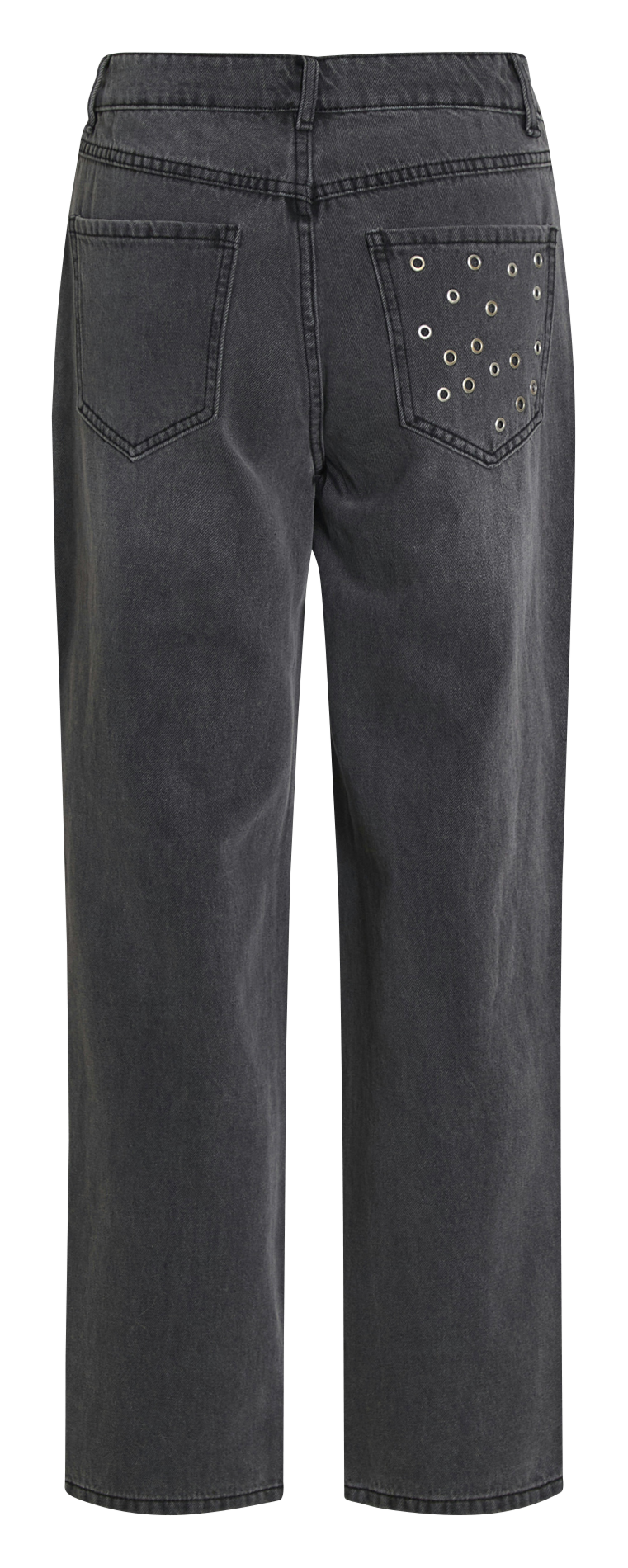 Jean droit en coton VILA Gris