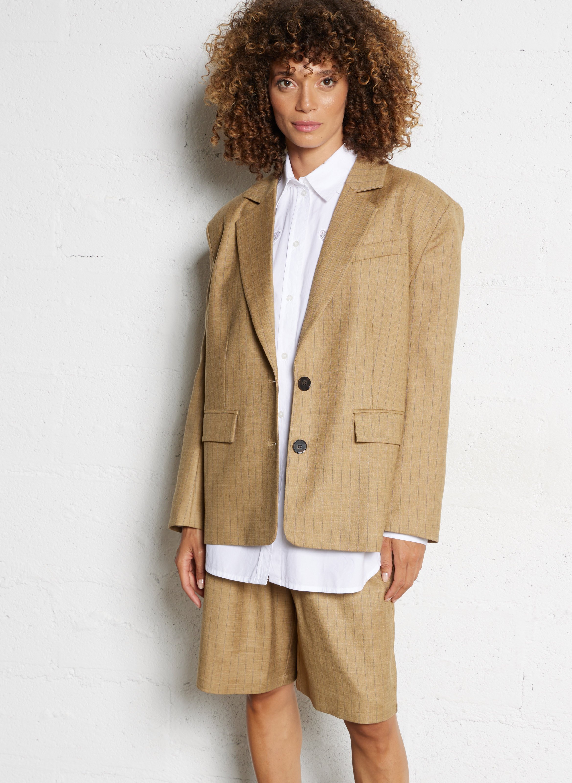 Kurzer langer gestreifter Rock STELLA NOVA Khaki