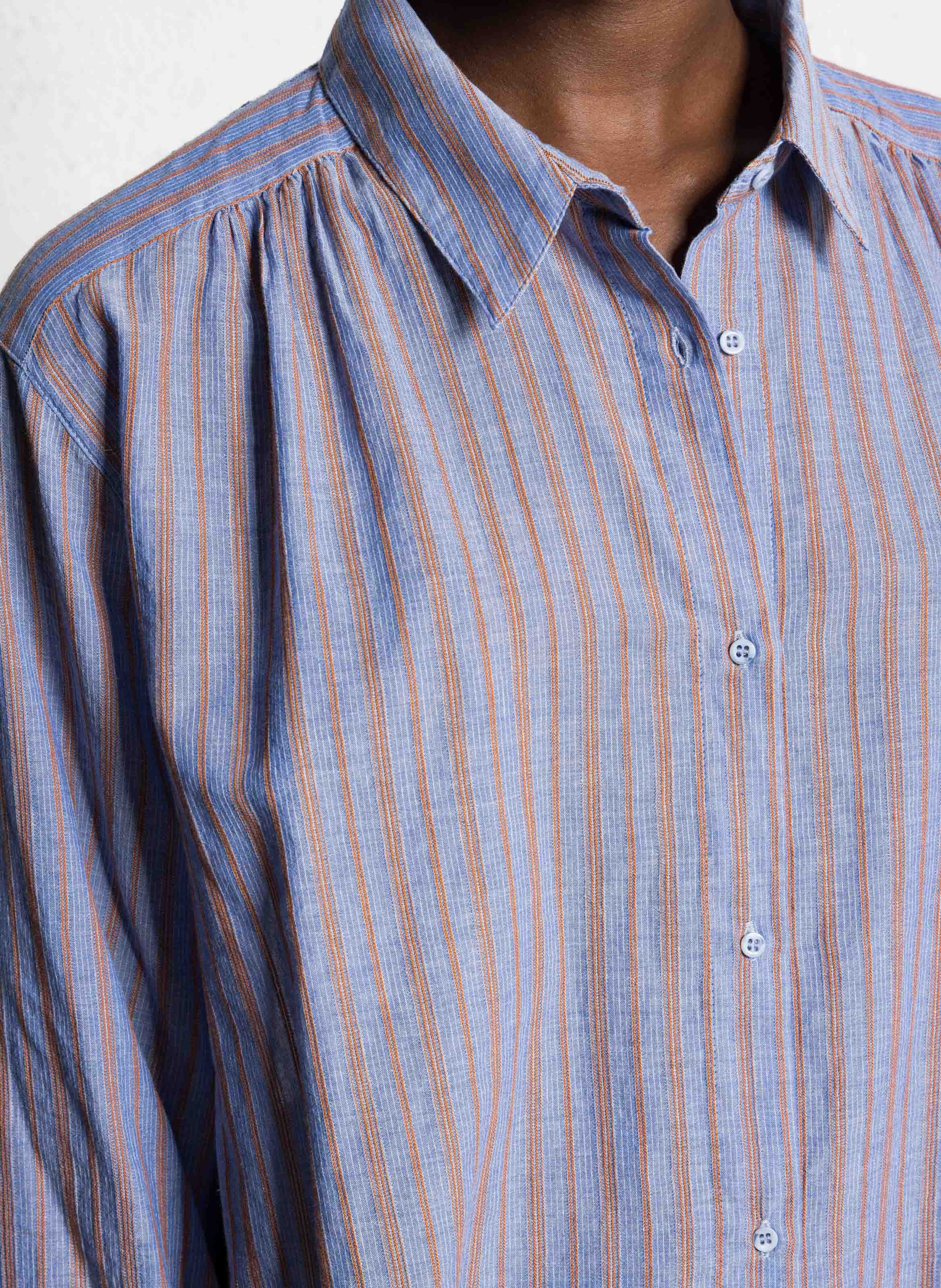 Chemise oversize en coton rayé SACRECOEUR Bleu