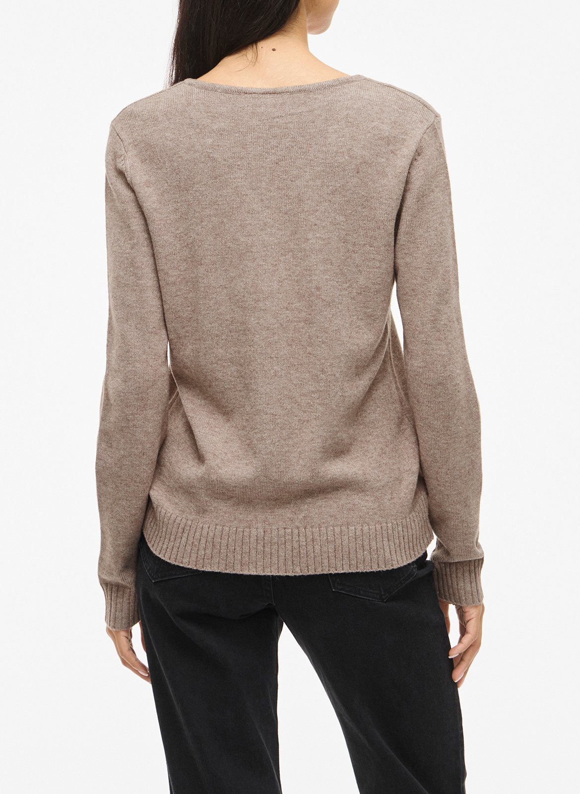 Pull droit en maille VILA Marron