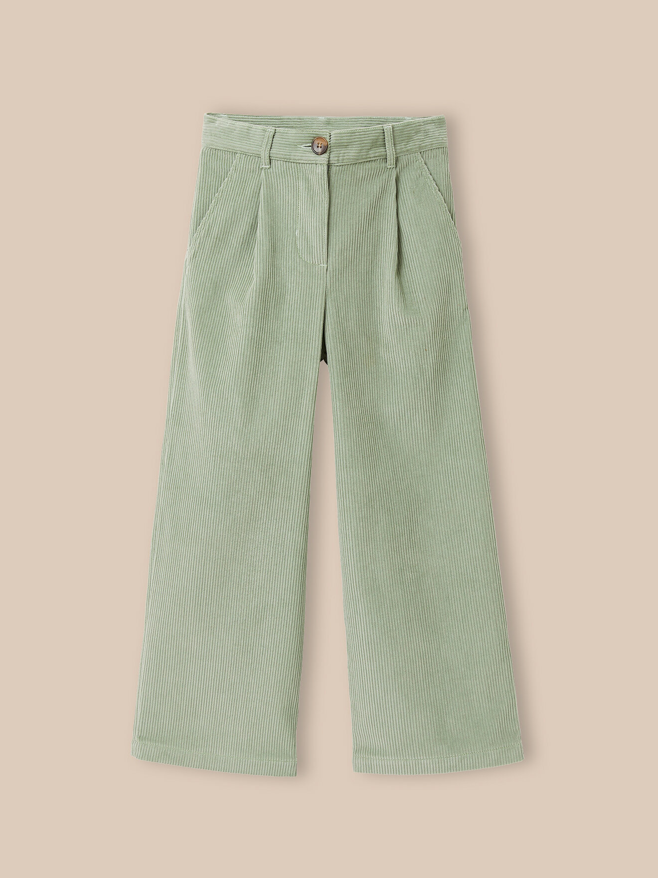 Flared velvet pants CYRILLUS Green