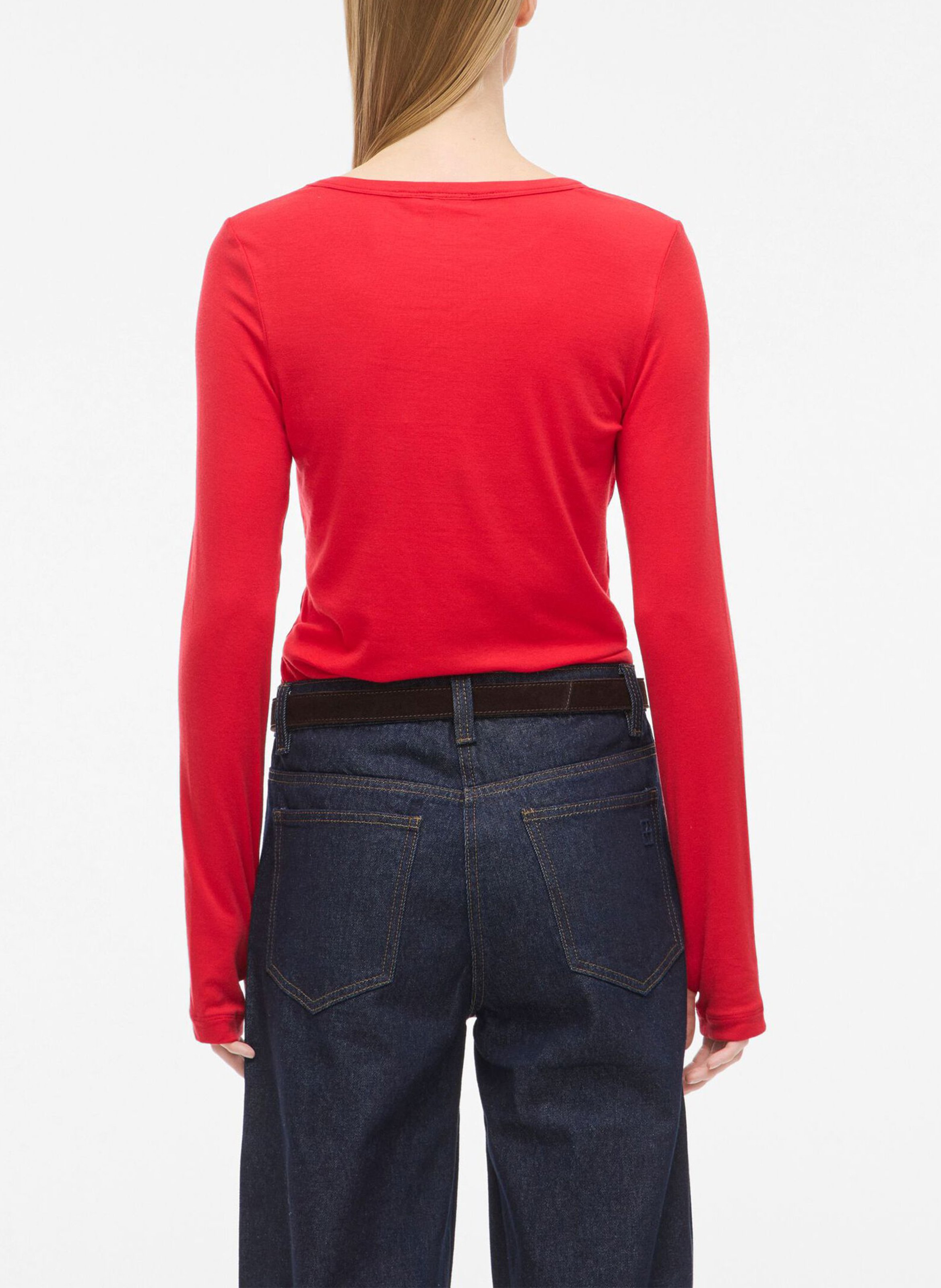 Tee-shirt ajusté col rond ROUGE EDIT Rouge