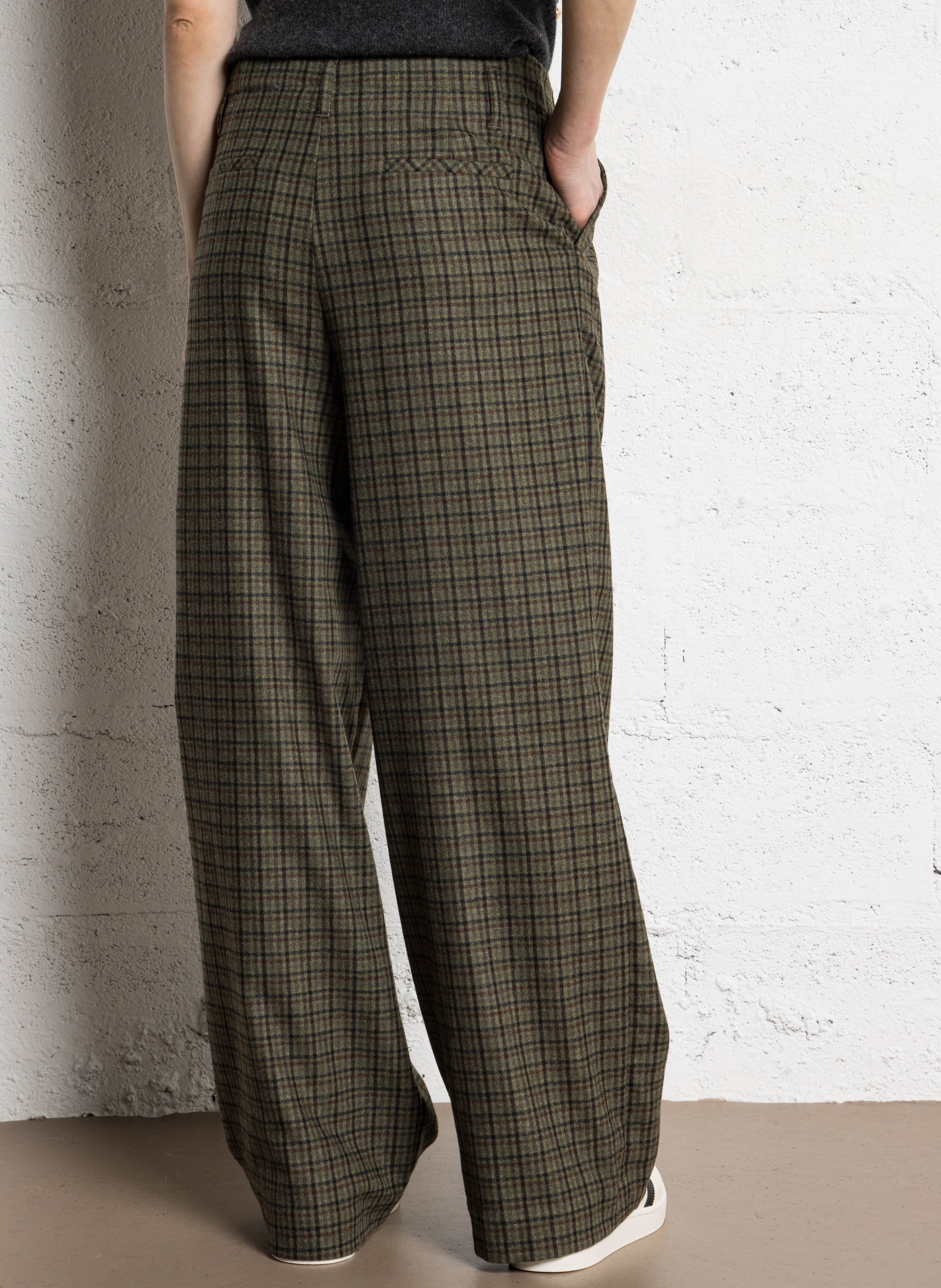 Declic wool-blend loose-fit trousers BENSIMON Khaki