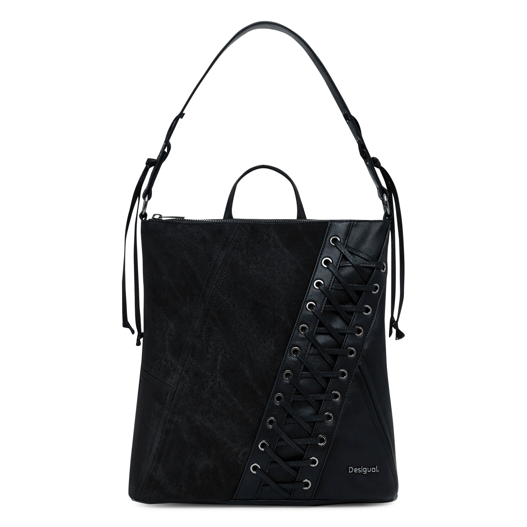 Sac à dos tressé effet cuir DESIGUAL Noir