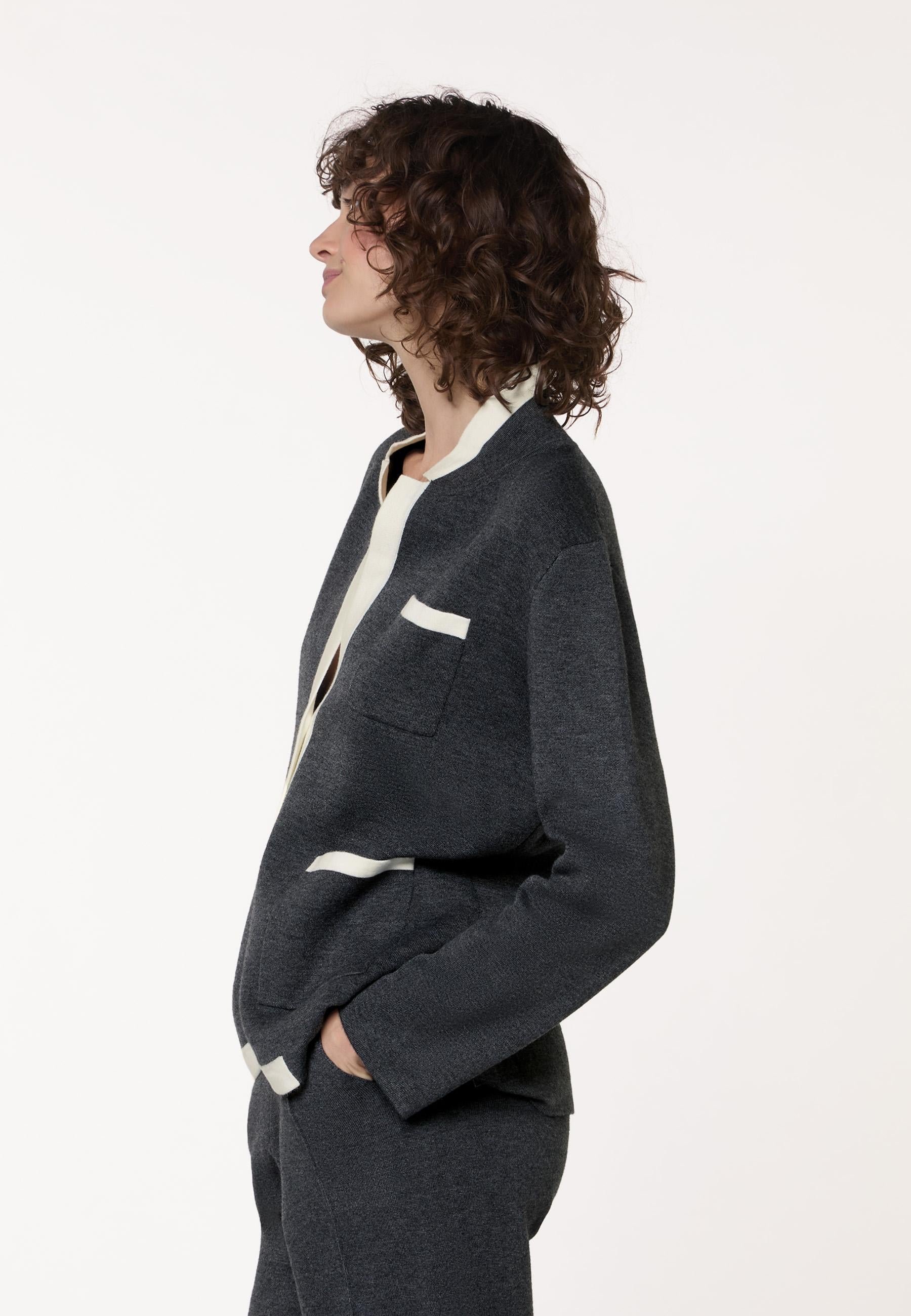 Two-tone double-faced knit jacket RODIER Grey