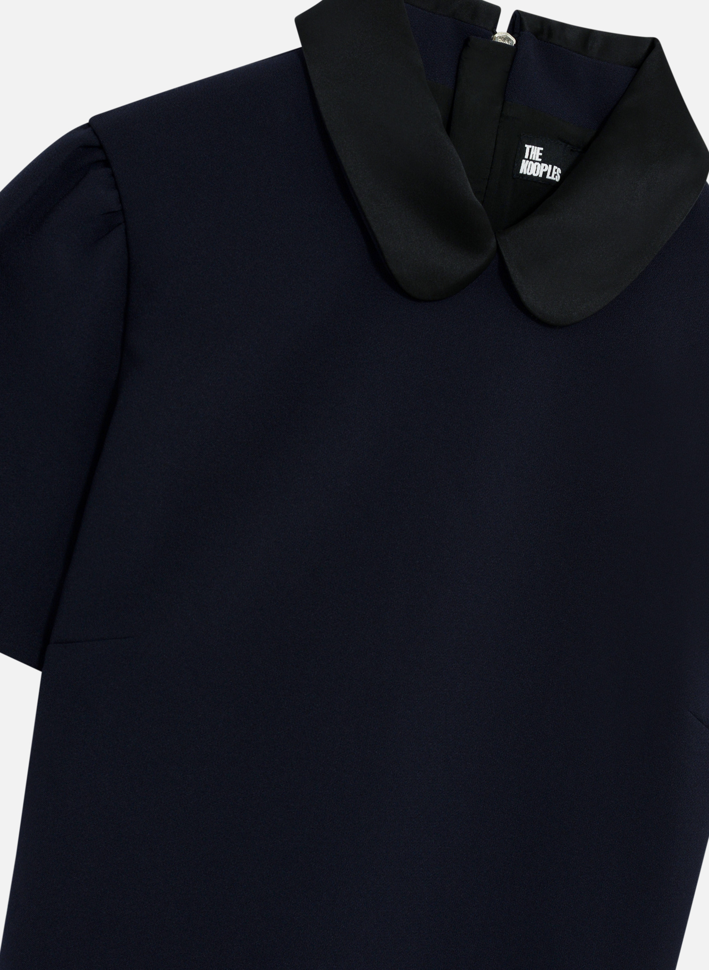 Short dress with Peter Pan collar in satin THE KOOPLES Blue