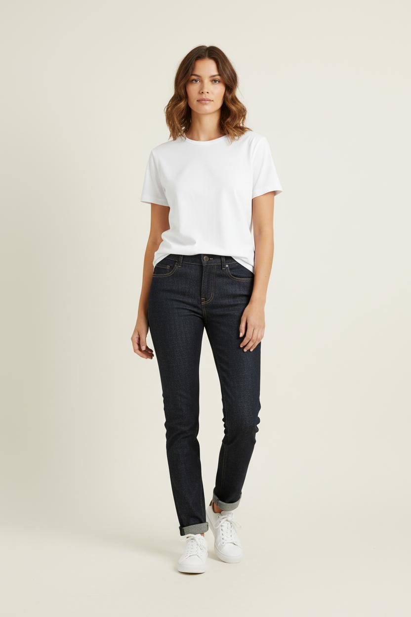 Cropped slim jeans with studs INES DE LA FRESSANGE - Seconde main Blue