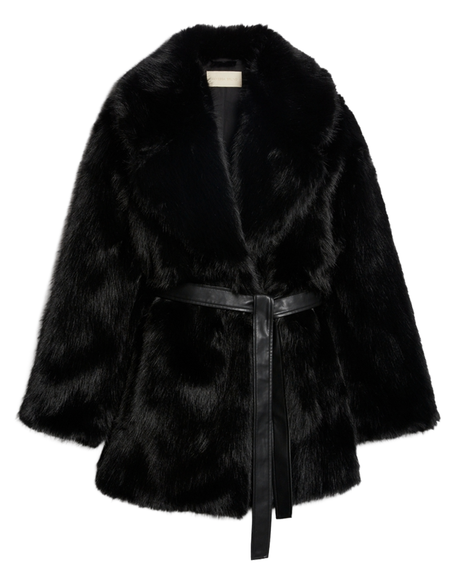 Jas met reverskraag van imitatiebont VANESSA BRUNO Zwart