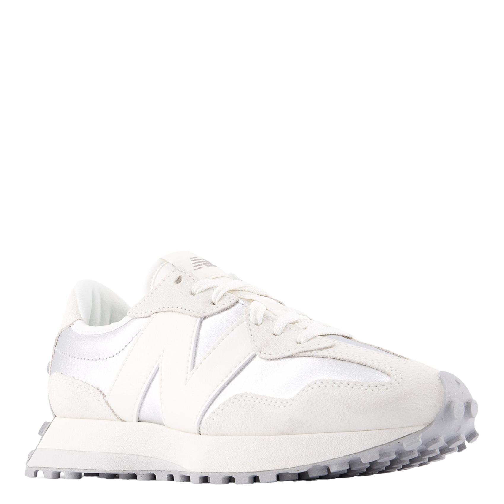 Low-top leather mix sneakers NEW BALANCE Silver