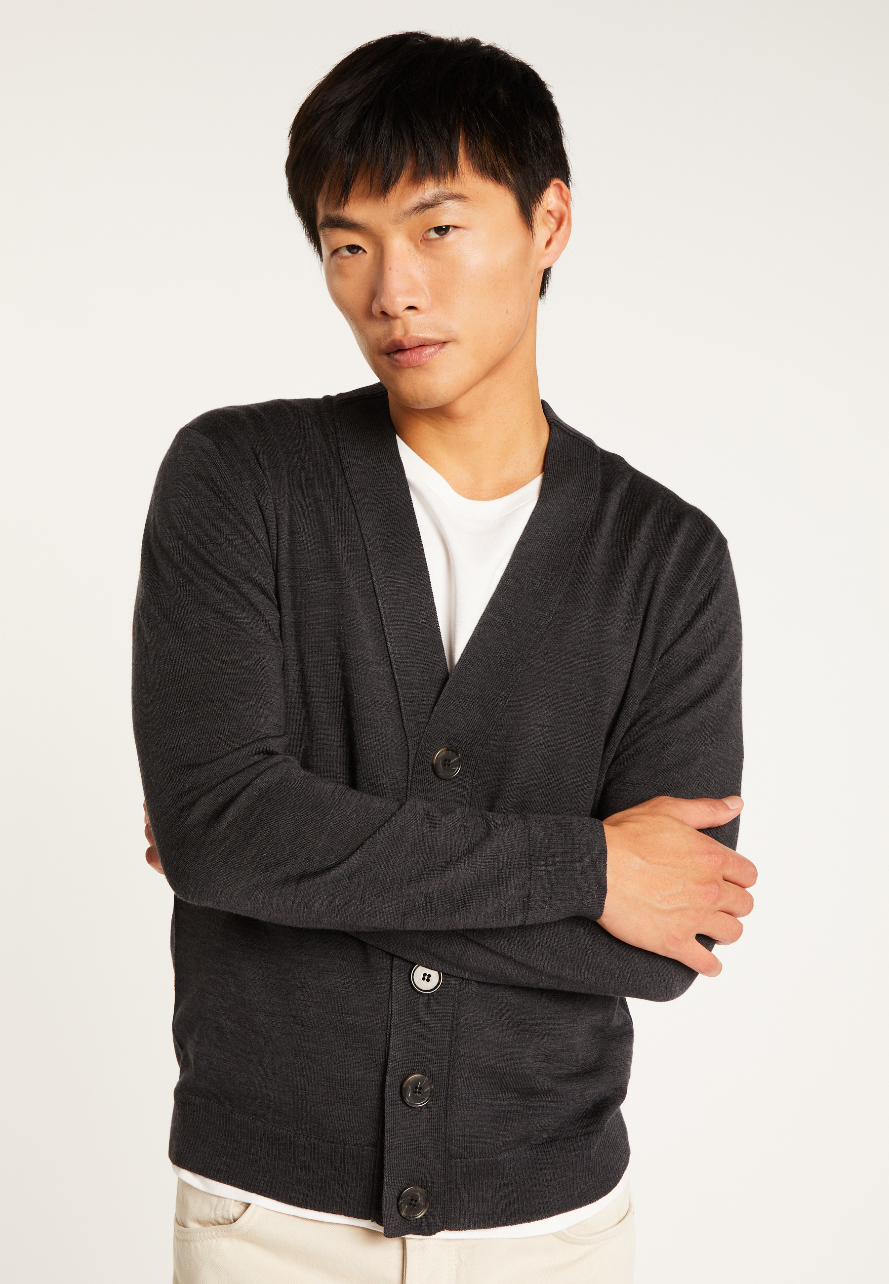 Merino wool cardigan MAISON MONTAGUT