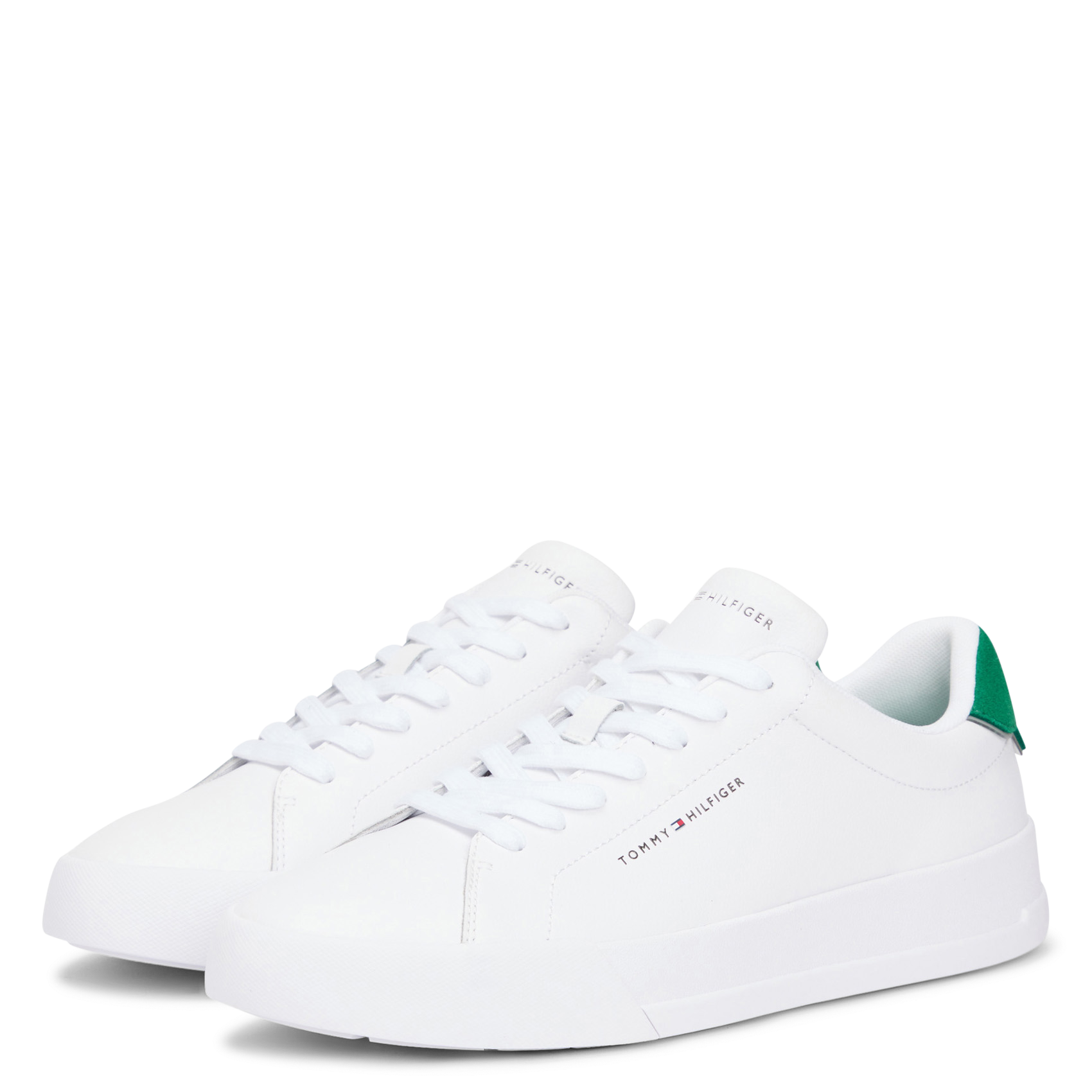 Low-top leather mix sneakers White