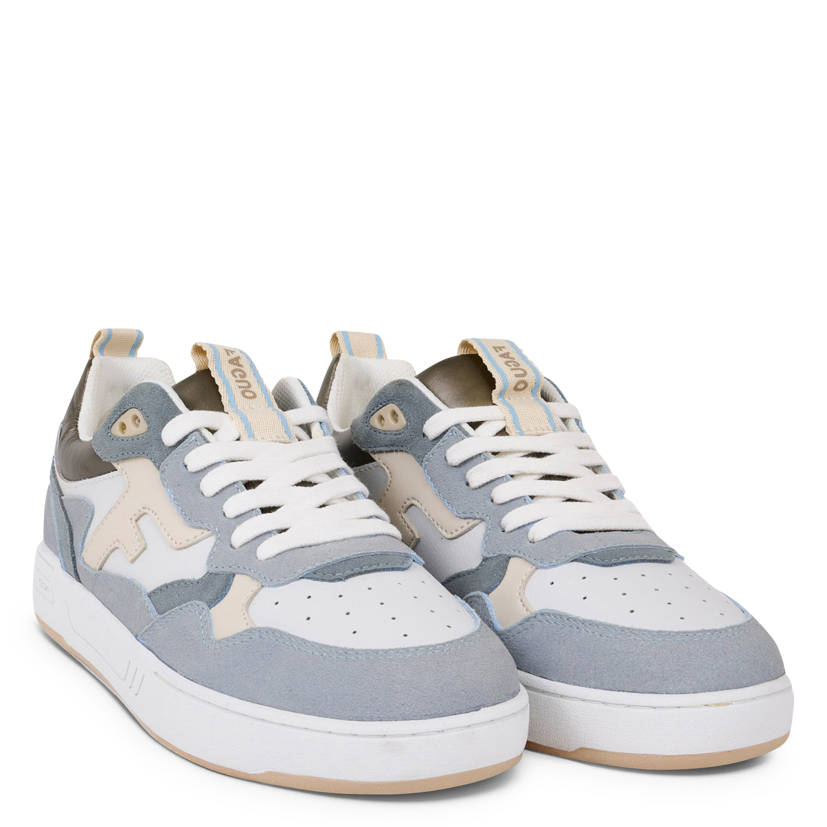Niedrige Sneaker aus Leder-Mix FAGUO Beige