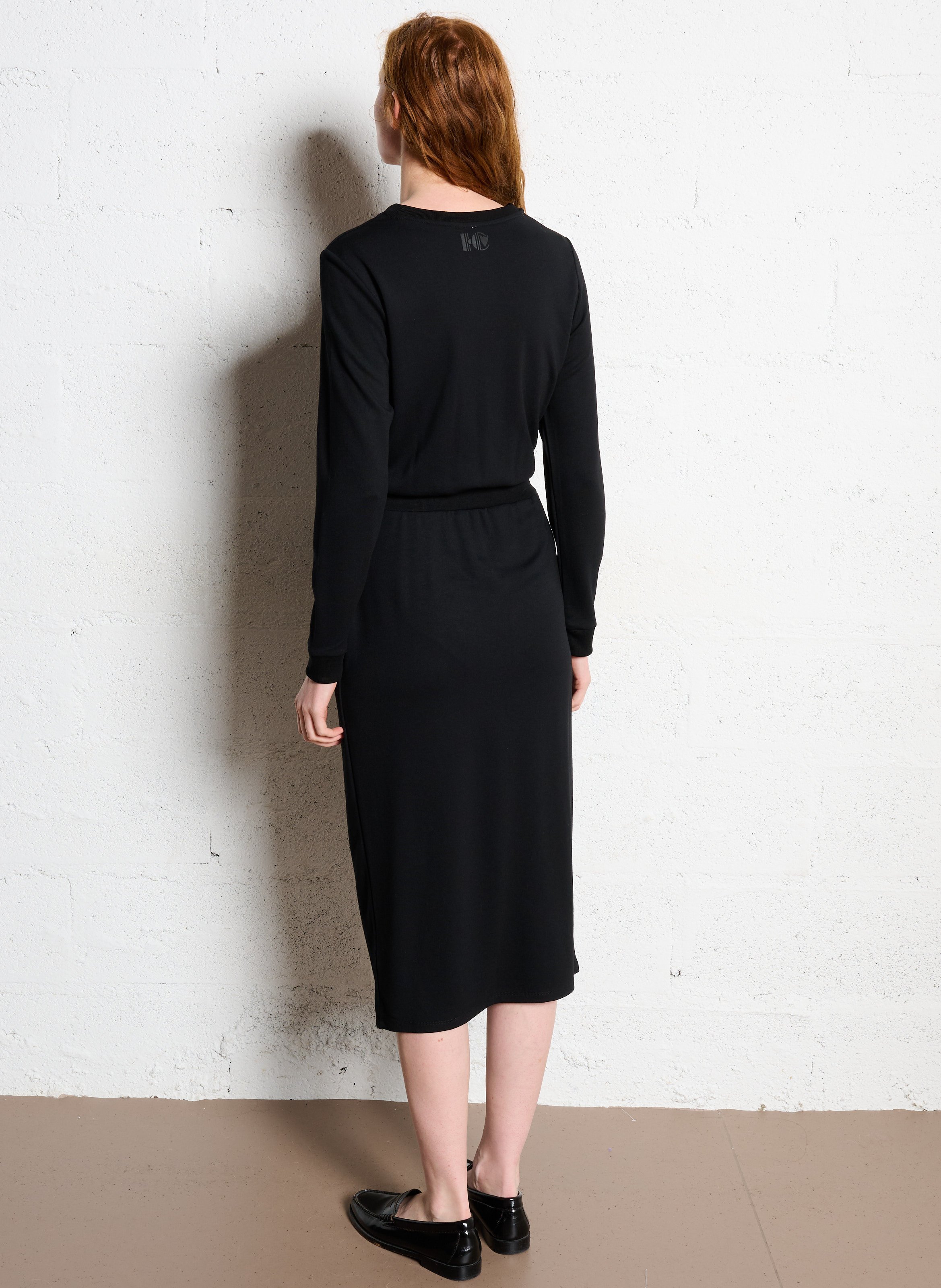 Long fleece dress I CODE Black