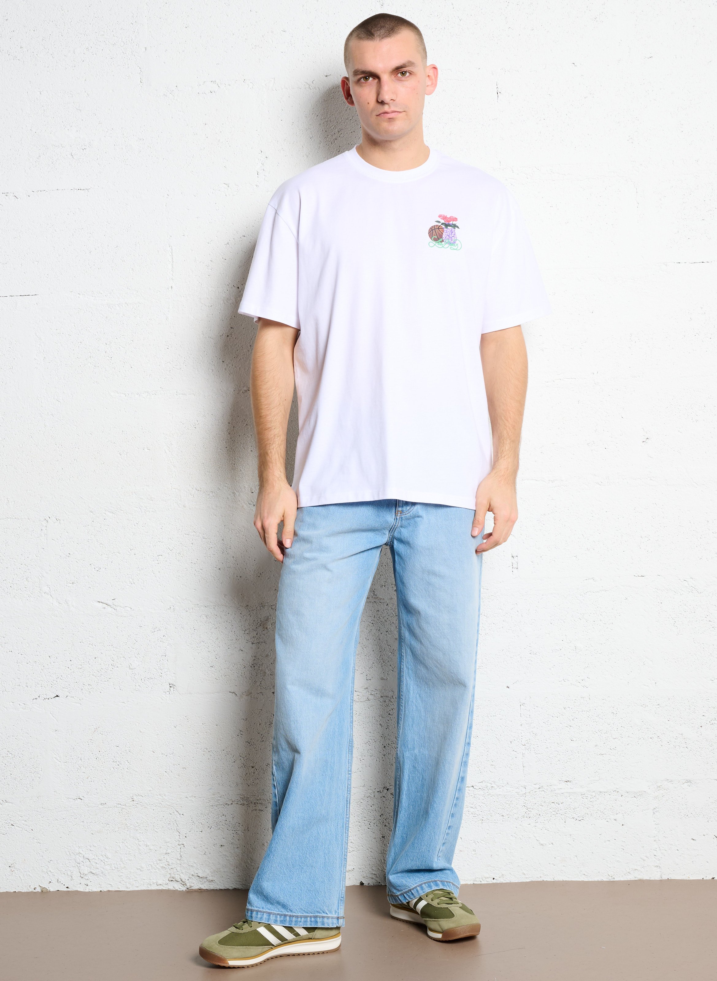 Loose-fit screen-printed T-shirt LES DEUX White