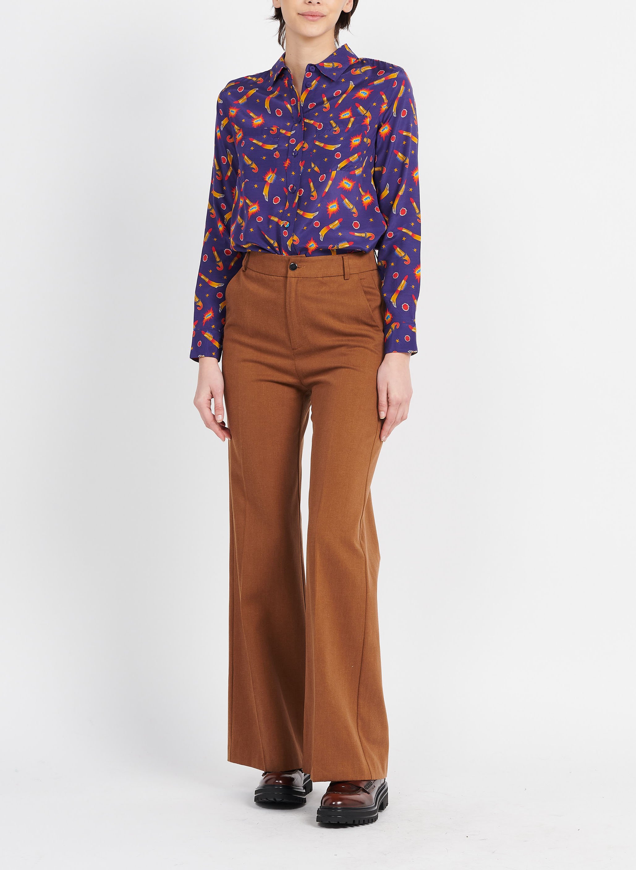 Printed shirt with classic collar SOI PARIS Blue