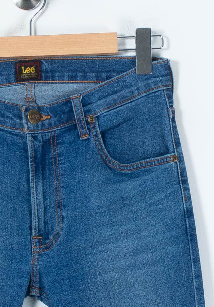 Cropped slim jeans with studs LEE - Seconde Main Blue