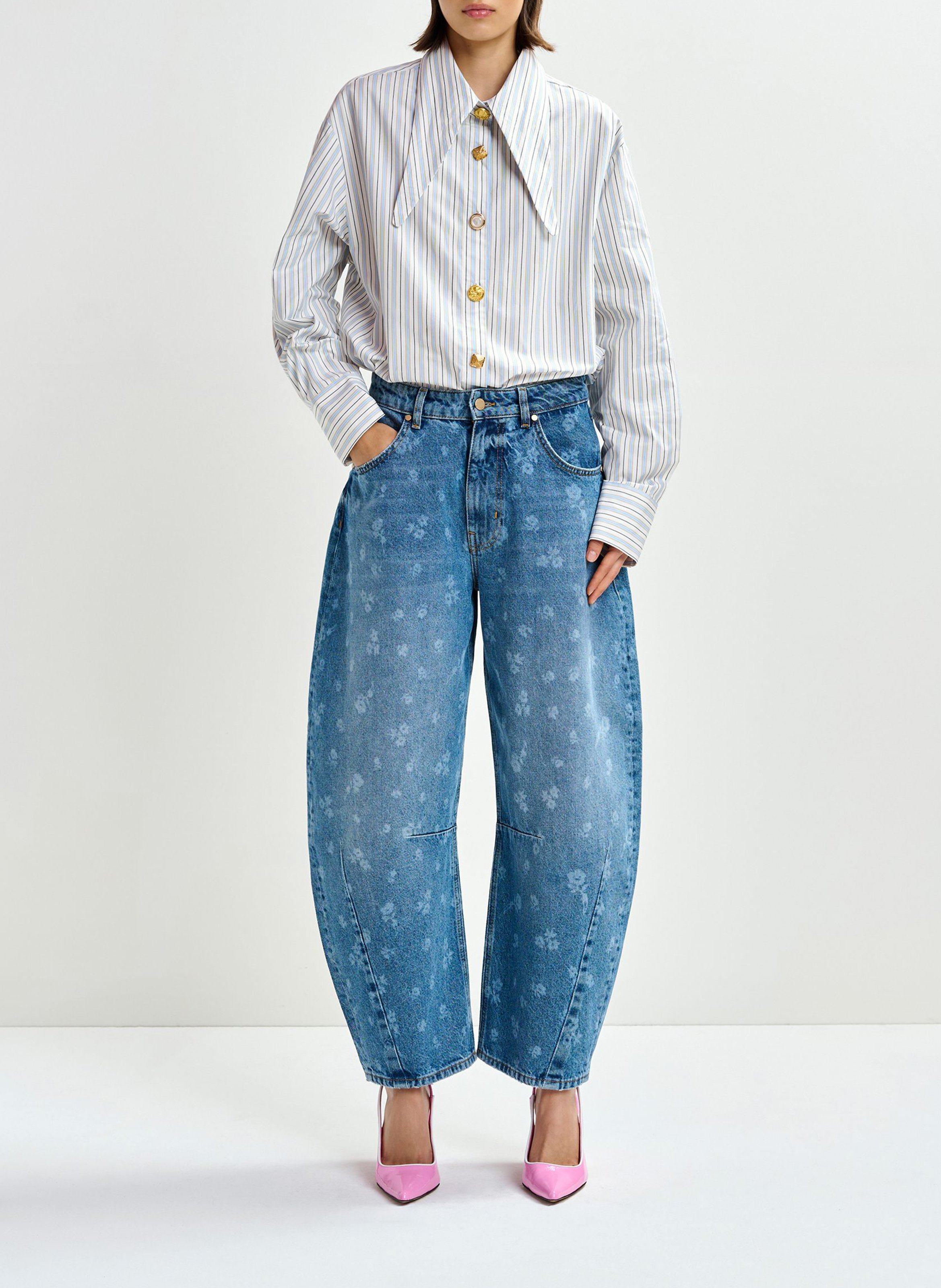 Jean ballon en coton ESSENTIEL ANTWERP Bleu