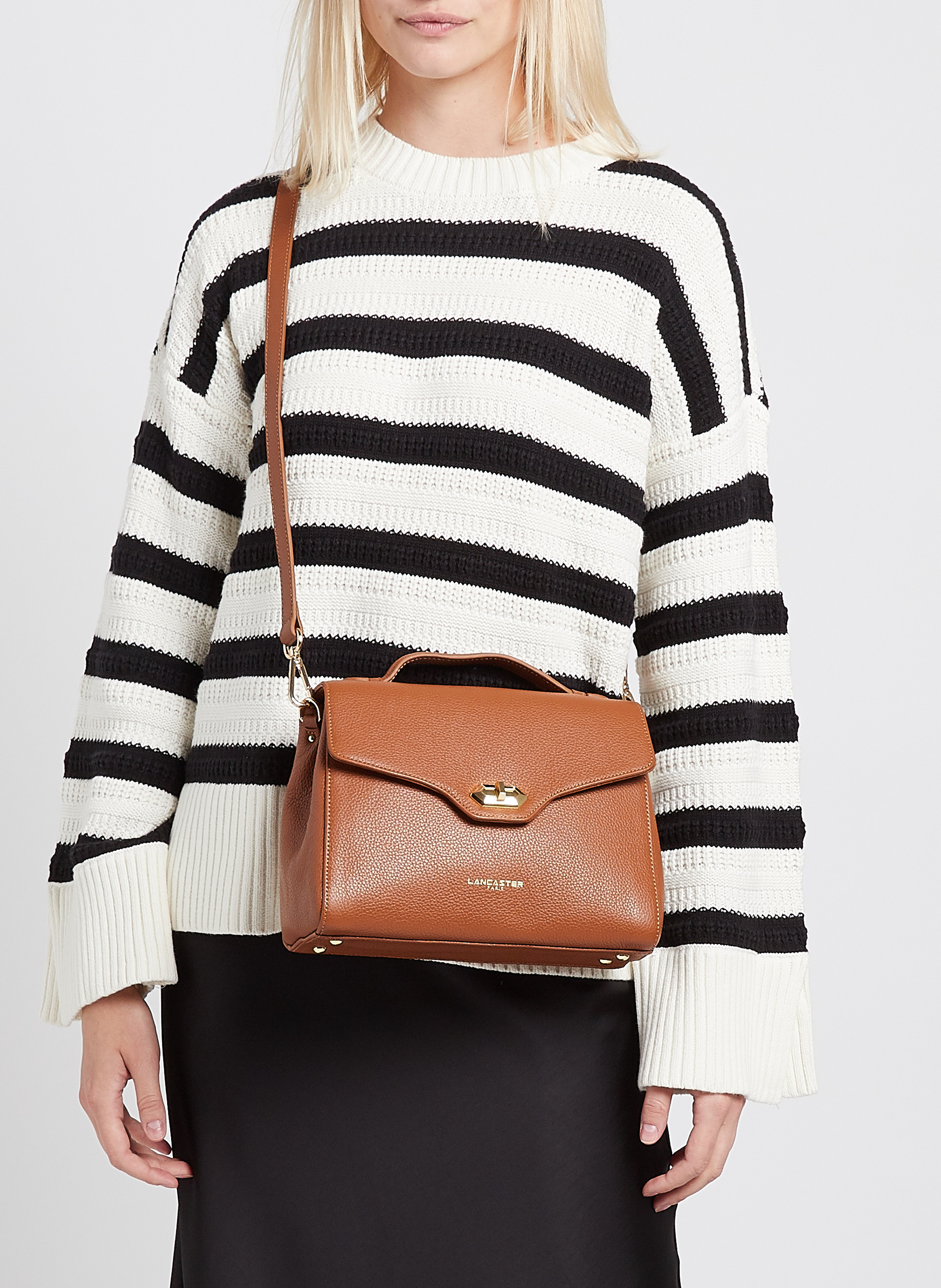 Sac porté épaule en cuir LANCASTER PARIS Marron