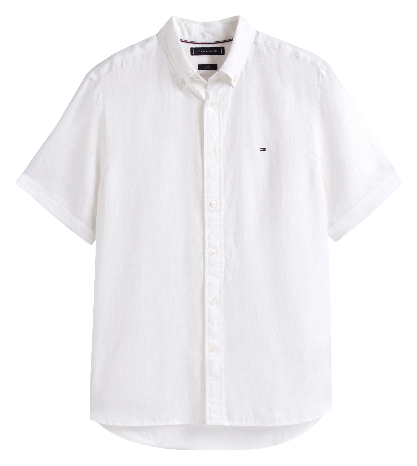 Chemise droite col classique en lin TOMMY HILFIGER Blanc