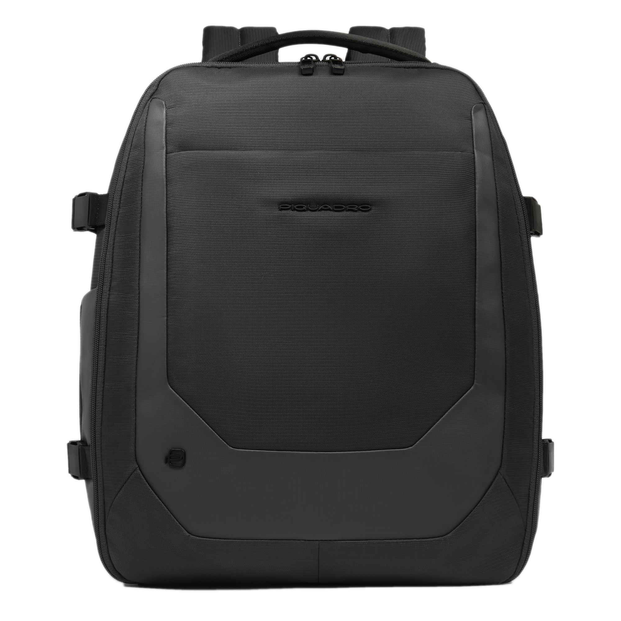 Travel backpack for computer and iPad® Pro in recycled fabric and leather, compatible with easyJet PIQUADRO