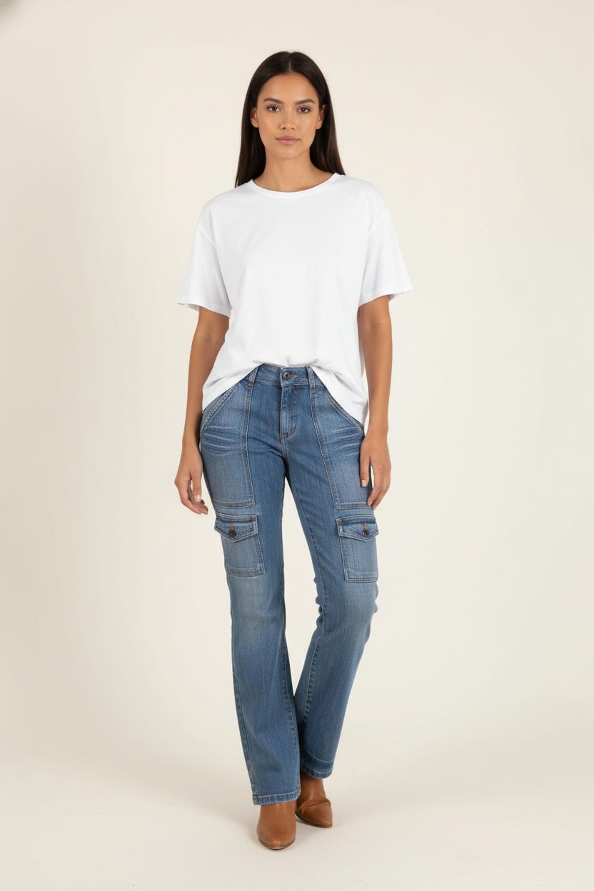Cropped slim jeans with studs COMPTOIR DES COTONNIERS - Seconde main Blue