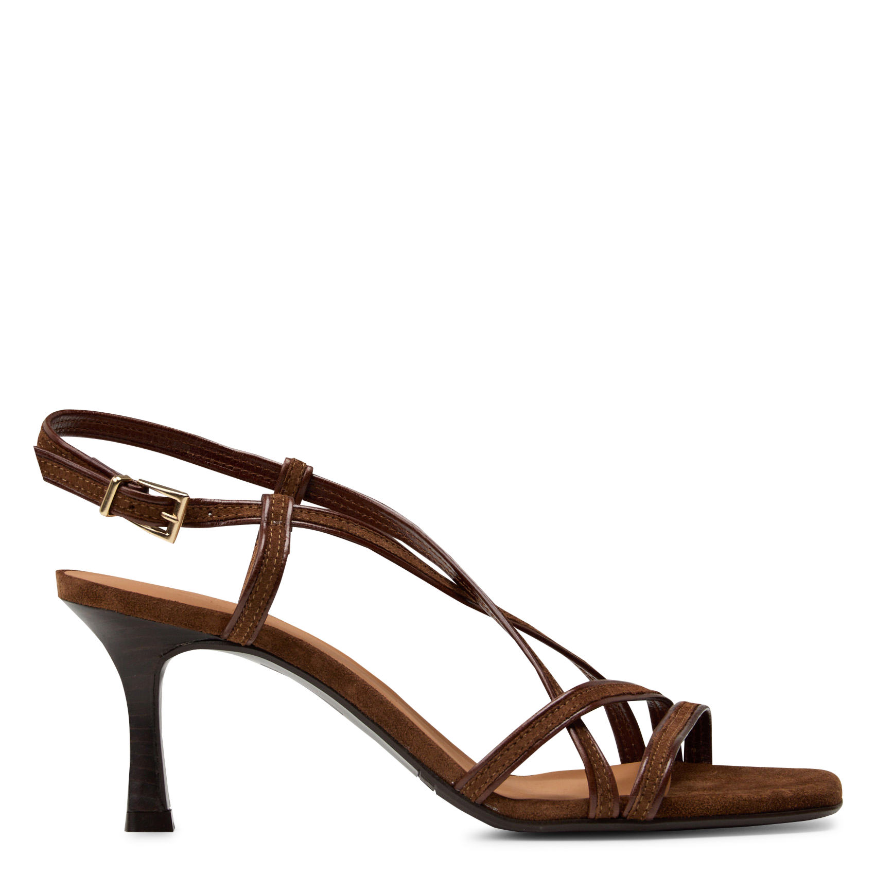 Suède sandalen met hak BILLI BI Bruin