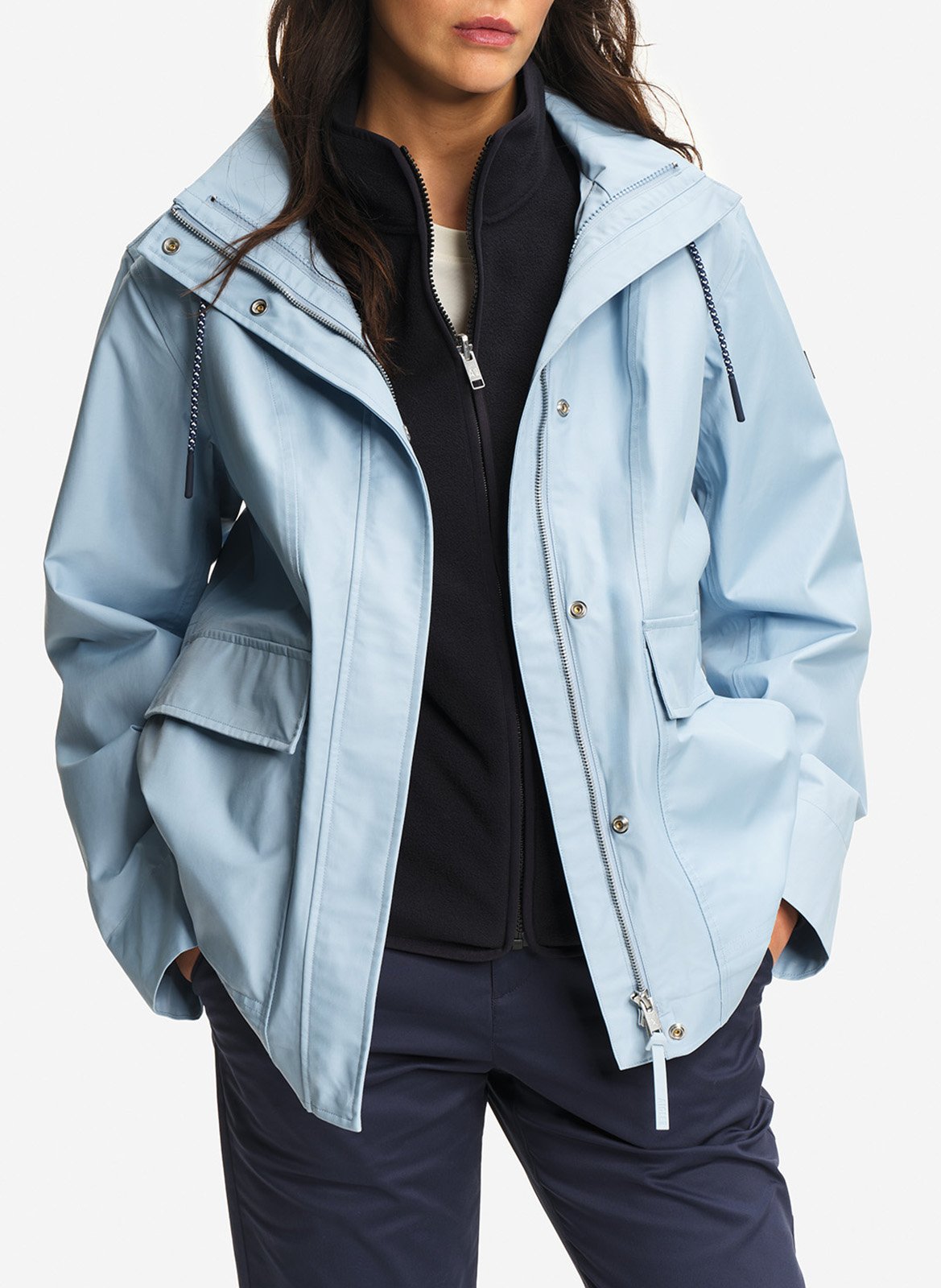 Solid hooded parka coat AIGLE Blue