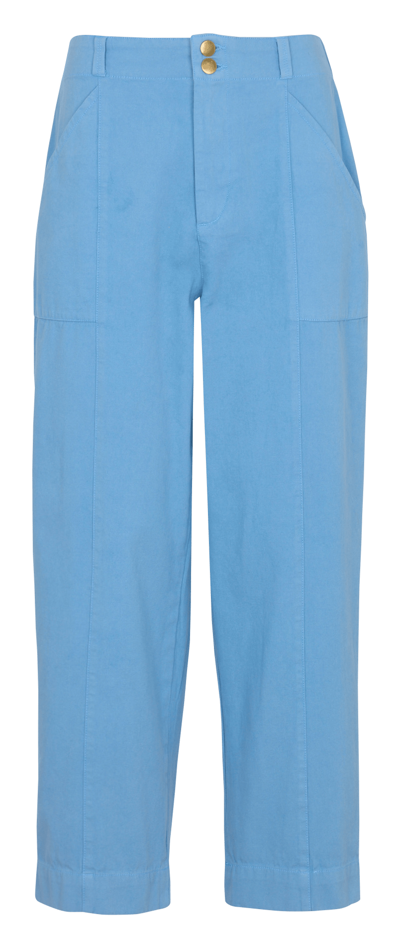Pantalon carotte uni en coton LEON & HARPER Bleu