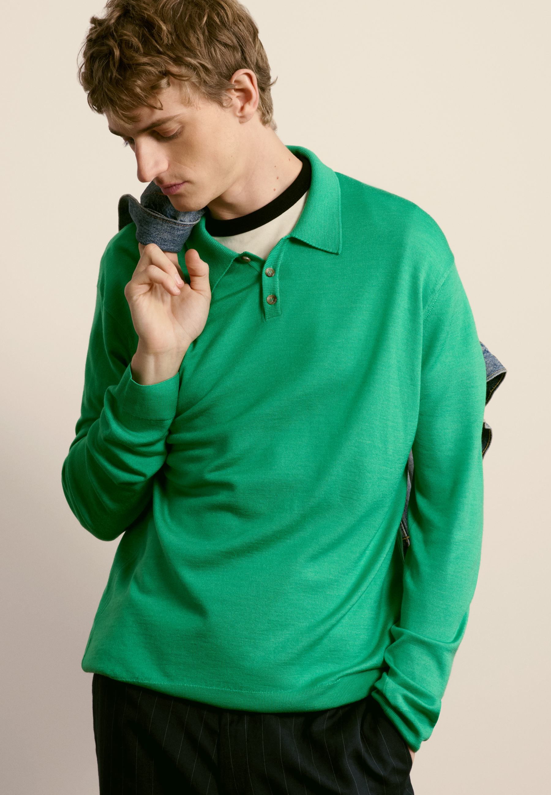 Wool and silk polo neck sweater MAISON MONTAGUT