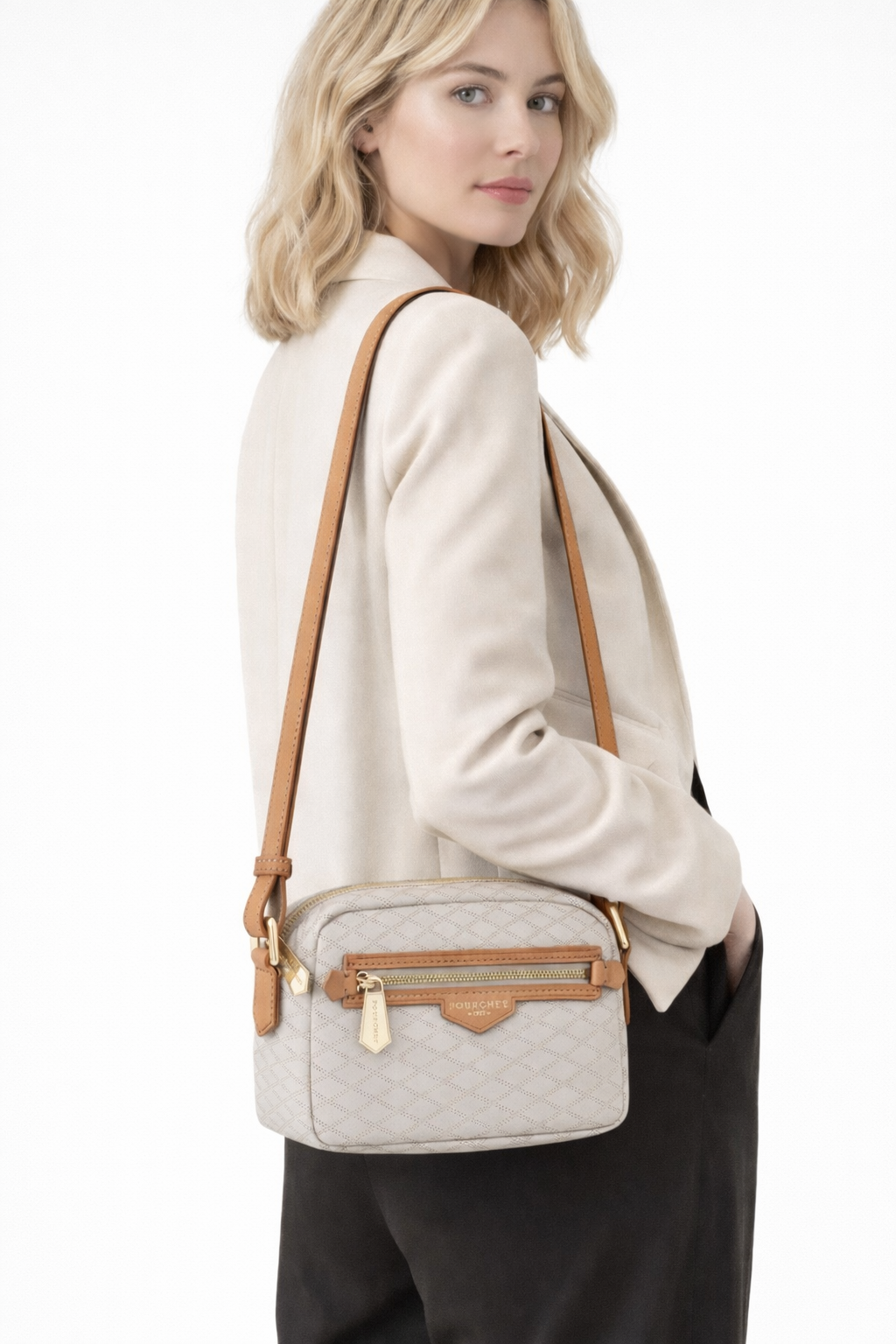 Leather bag POURCHET White