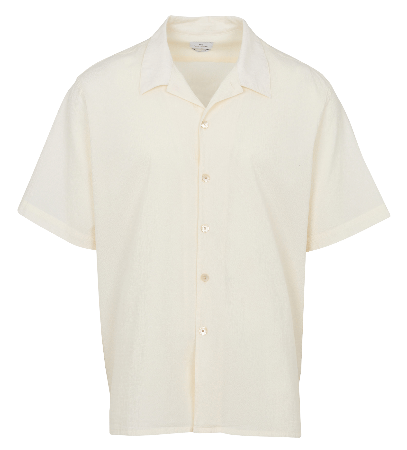 Classic-fit Cuban collar shirt in stretch organic cotton PAUL SMITH White