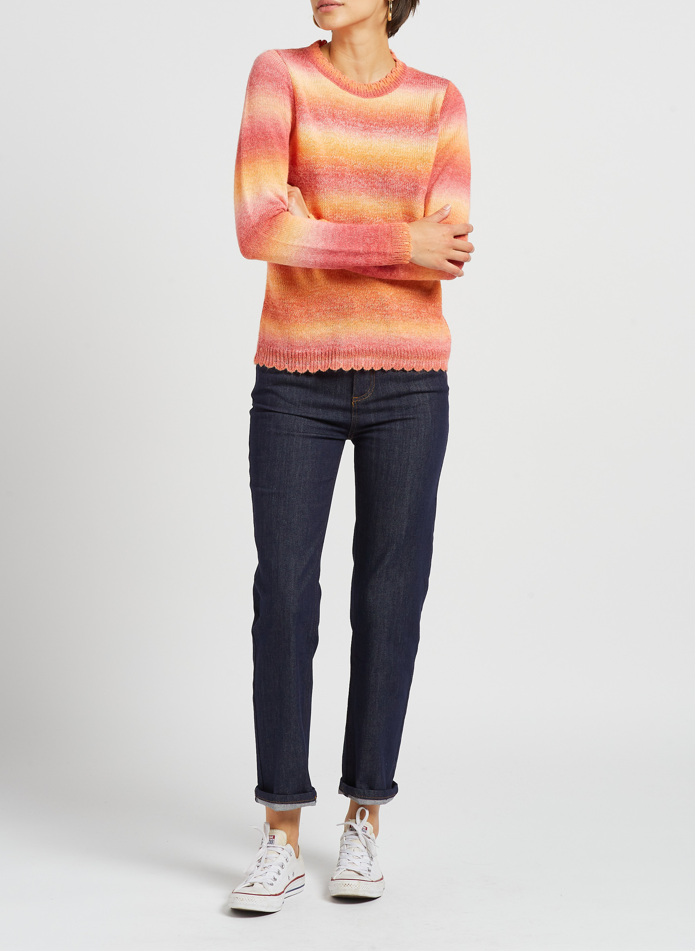 Jean droit taille haute en coton mélangé LA PETITE ETOILE Blauw